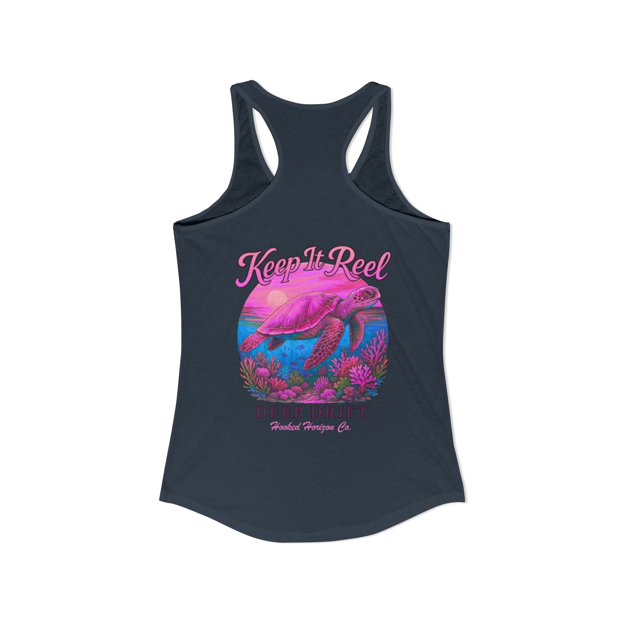 Turtle " Keep It Reel" Deep Drift– Hooked Horizon Co. Gifts for Ocean Lovers, Nautical Fashion, Everyday Comfort, Perfect Gift for Her