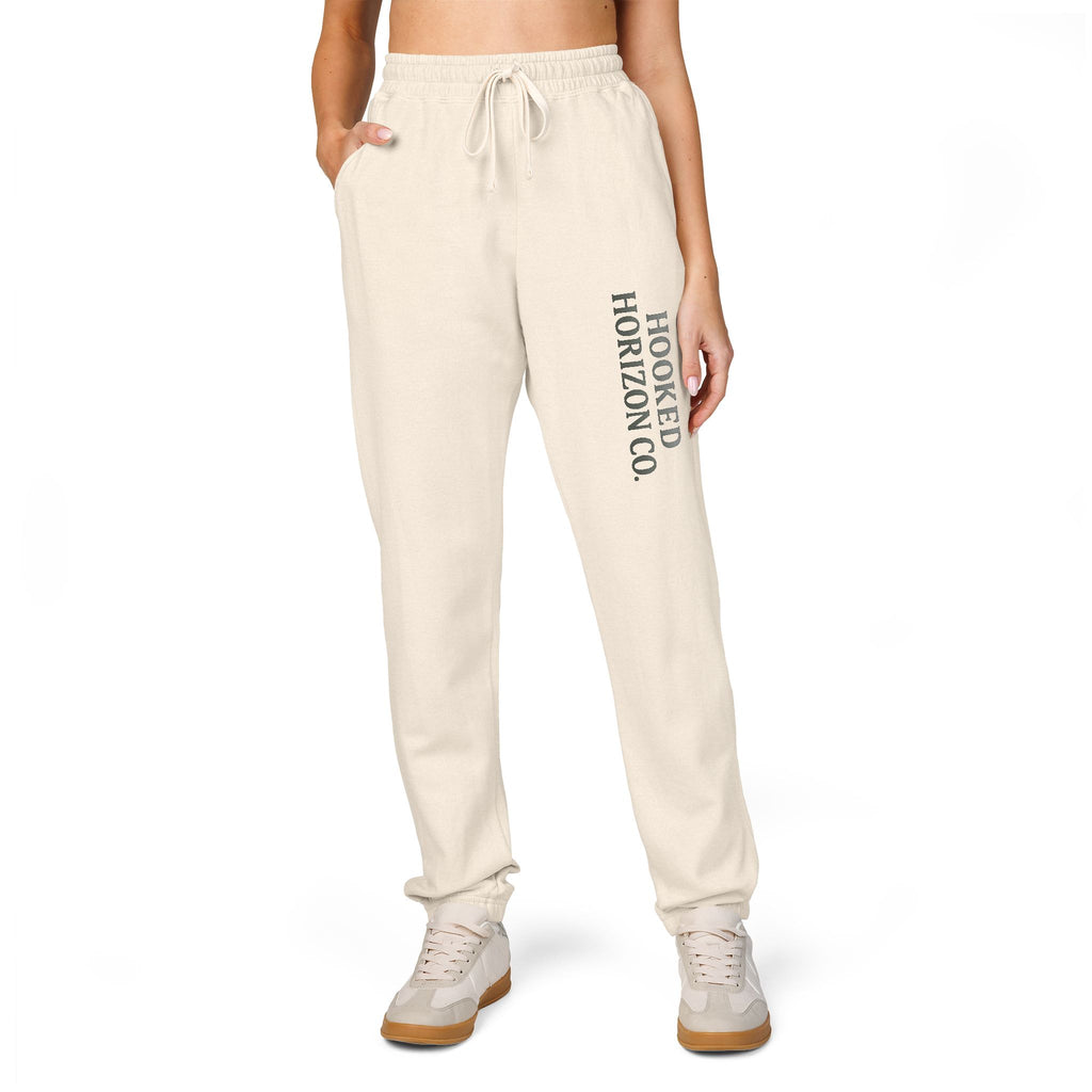Hooked Horizon Co. Deep Drift Embroidered Fleece Sweatpants | Cozy Loungewear, Gifts for Everyone, Comfortable Joggers, Relaxed Fit Sweatpants, God is Love, Unisex Fashion