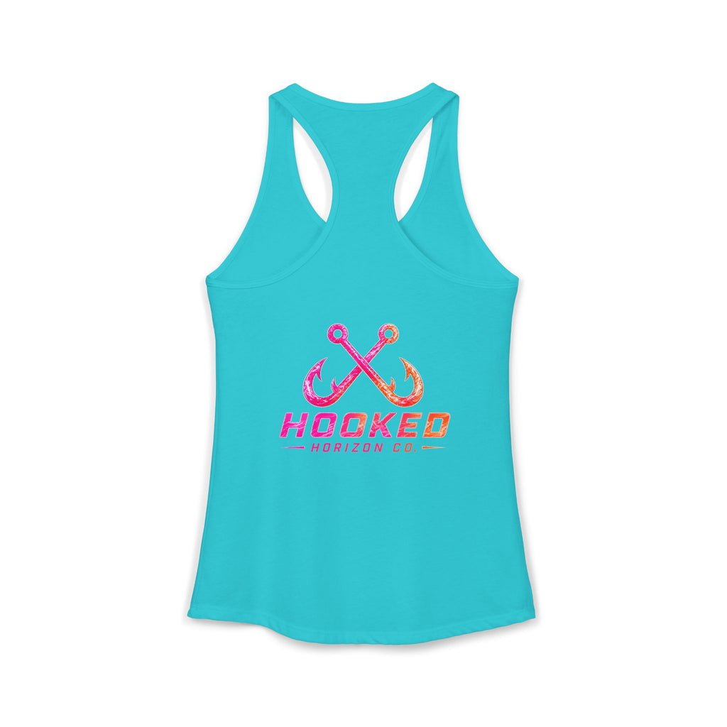 Hot Pink & Peach Hooked Horizon Co.— Soft Women's Ideal Racerback Tank