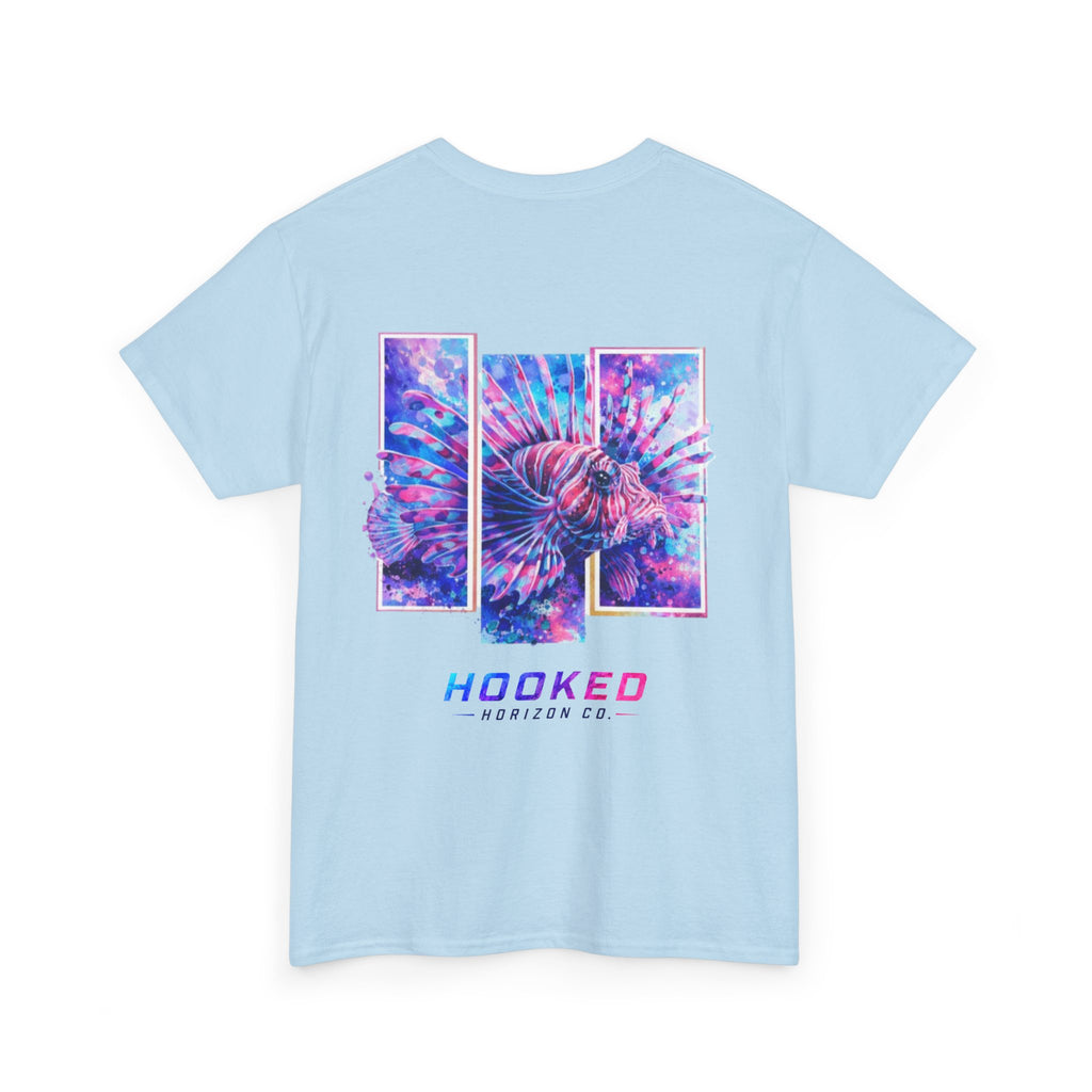 Lion Fish Hooked Horizon Co Tee—Ocean Graphic Tee — "Beloved" Ray Design