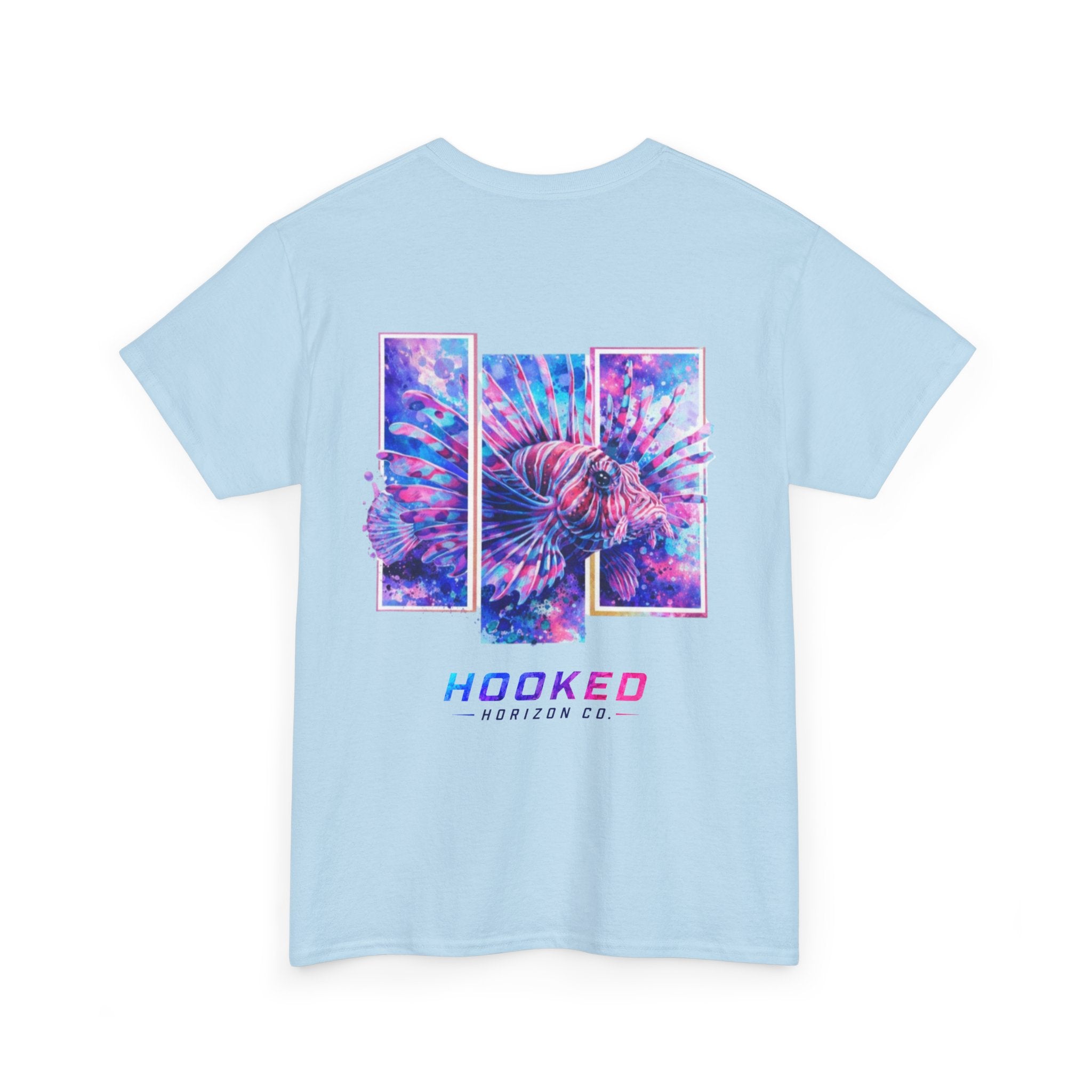 Lion Fish Hooked Horizon Co Tee—Ocean Graphic Tee — "Beloved" Ray Design