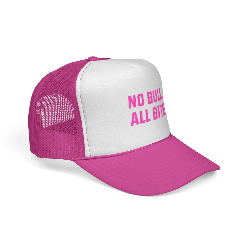 Pink No Bull All Bite Shark Trucker Cap — Fishing & Beach Hat