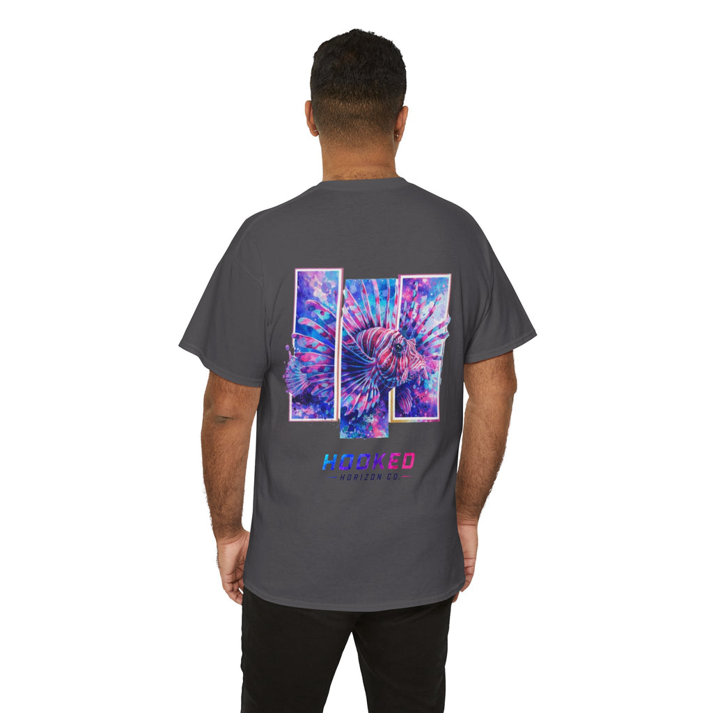Lion Fish Hooked Horizon Co Tee—Ocean Graphic Tee — "Beloved" Ray Design