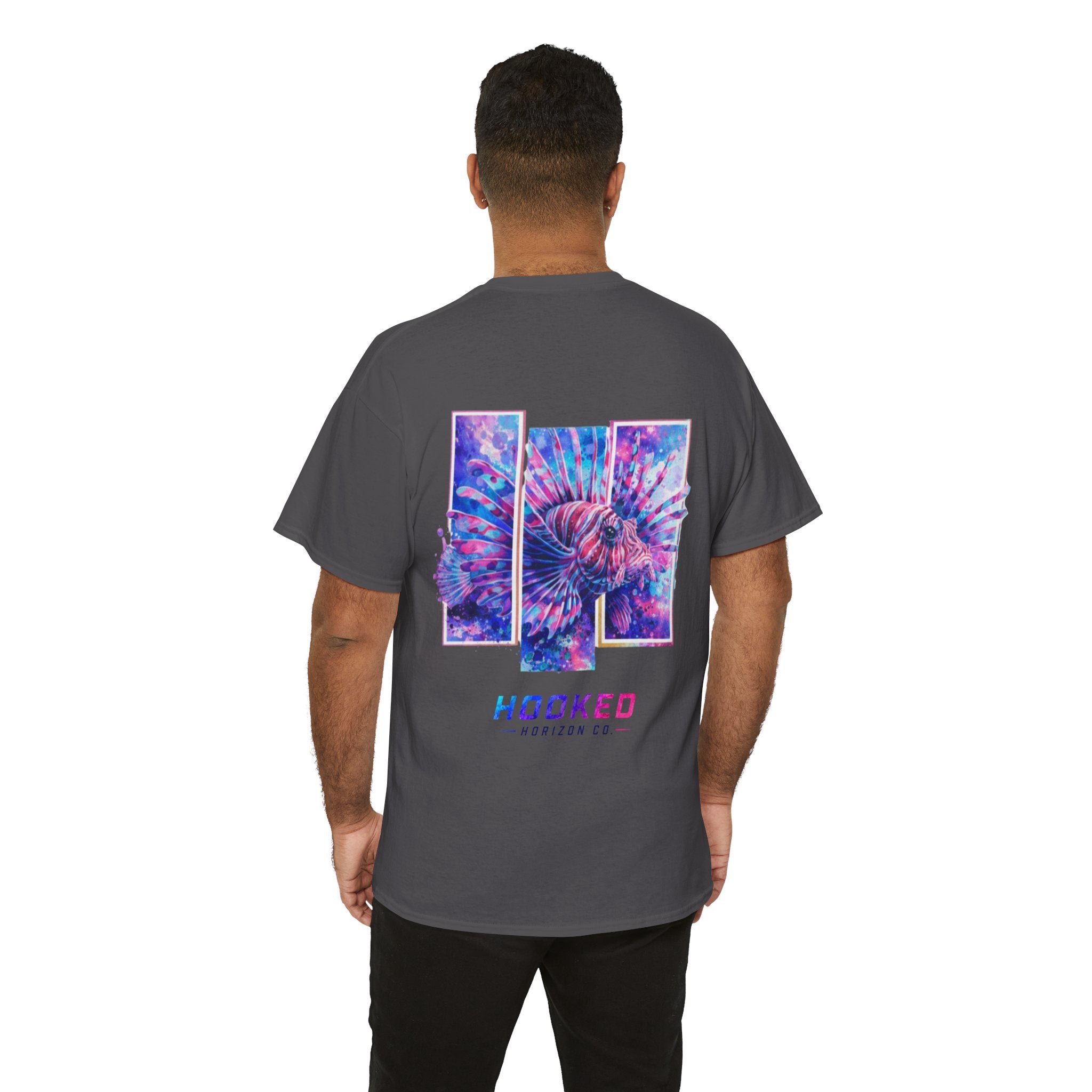 Lion Fish Hooked Horizon Co Tee—Ocean Graphic Tee — "Beloved" Ray Design