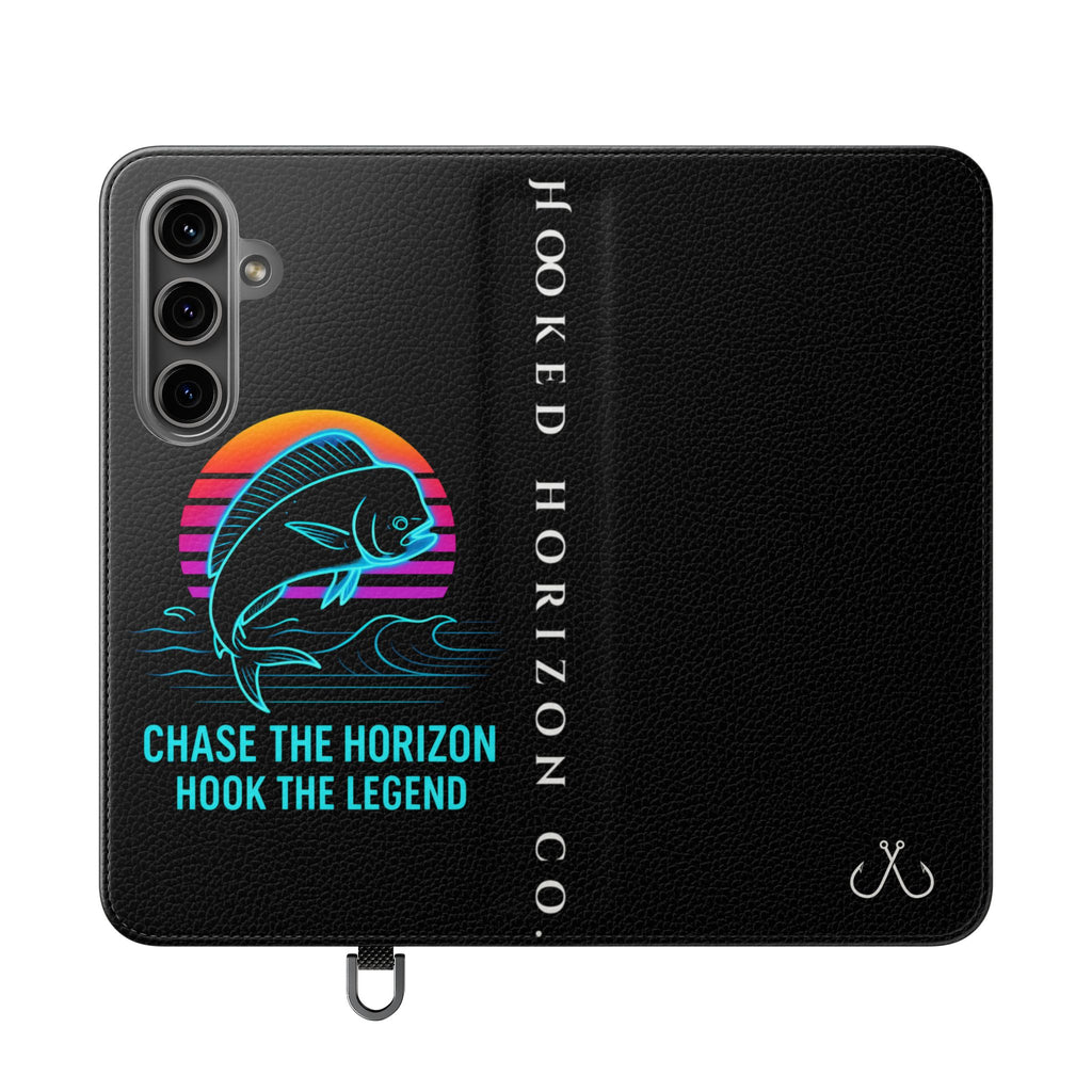 Mahi Mahi Flip Phone Case — Turquoise Water Pattern Wallet Cover