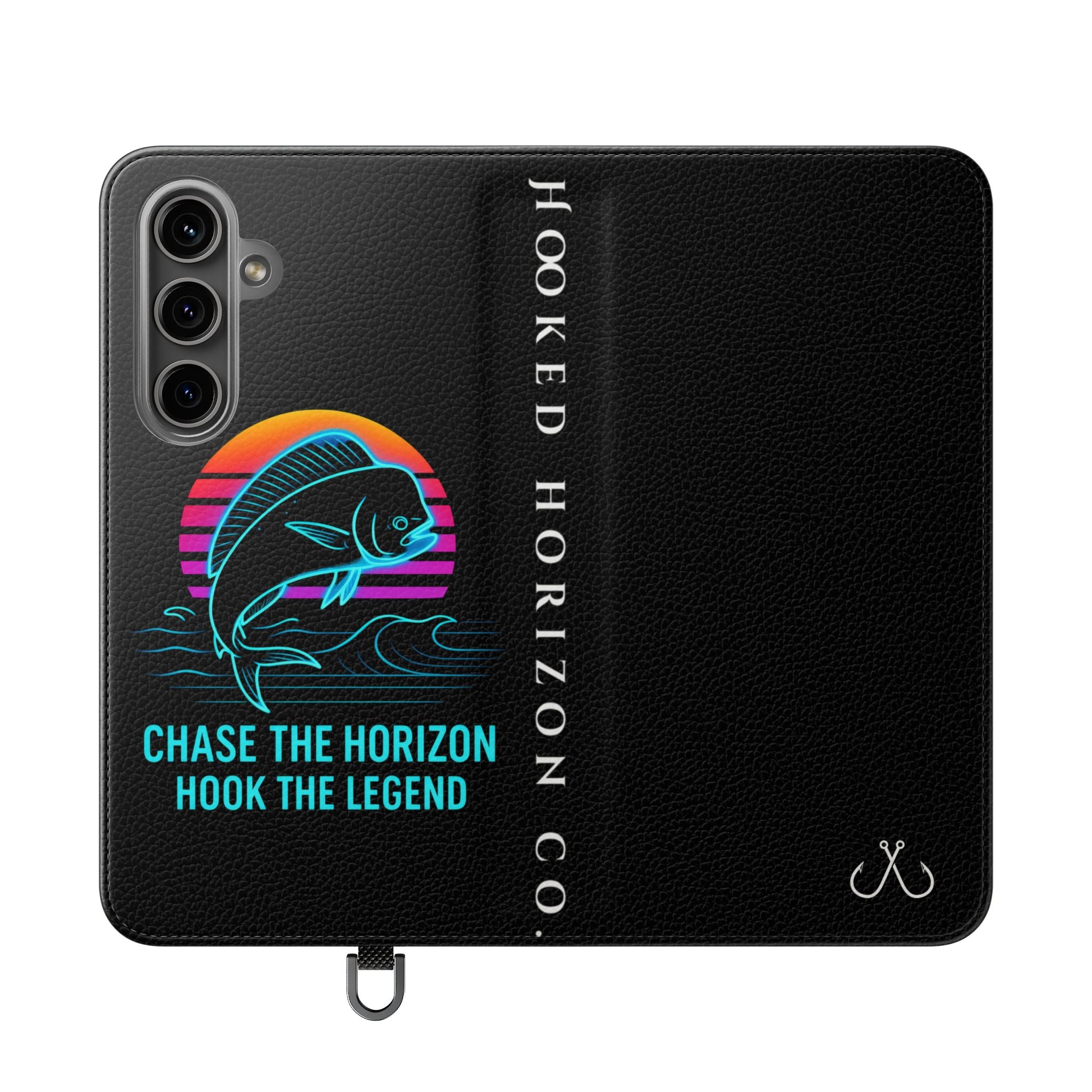 Mahi Mahi Flip Phone Case — Turquoise Water Pattern Wallet Cover