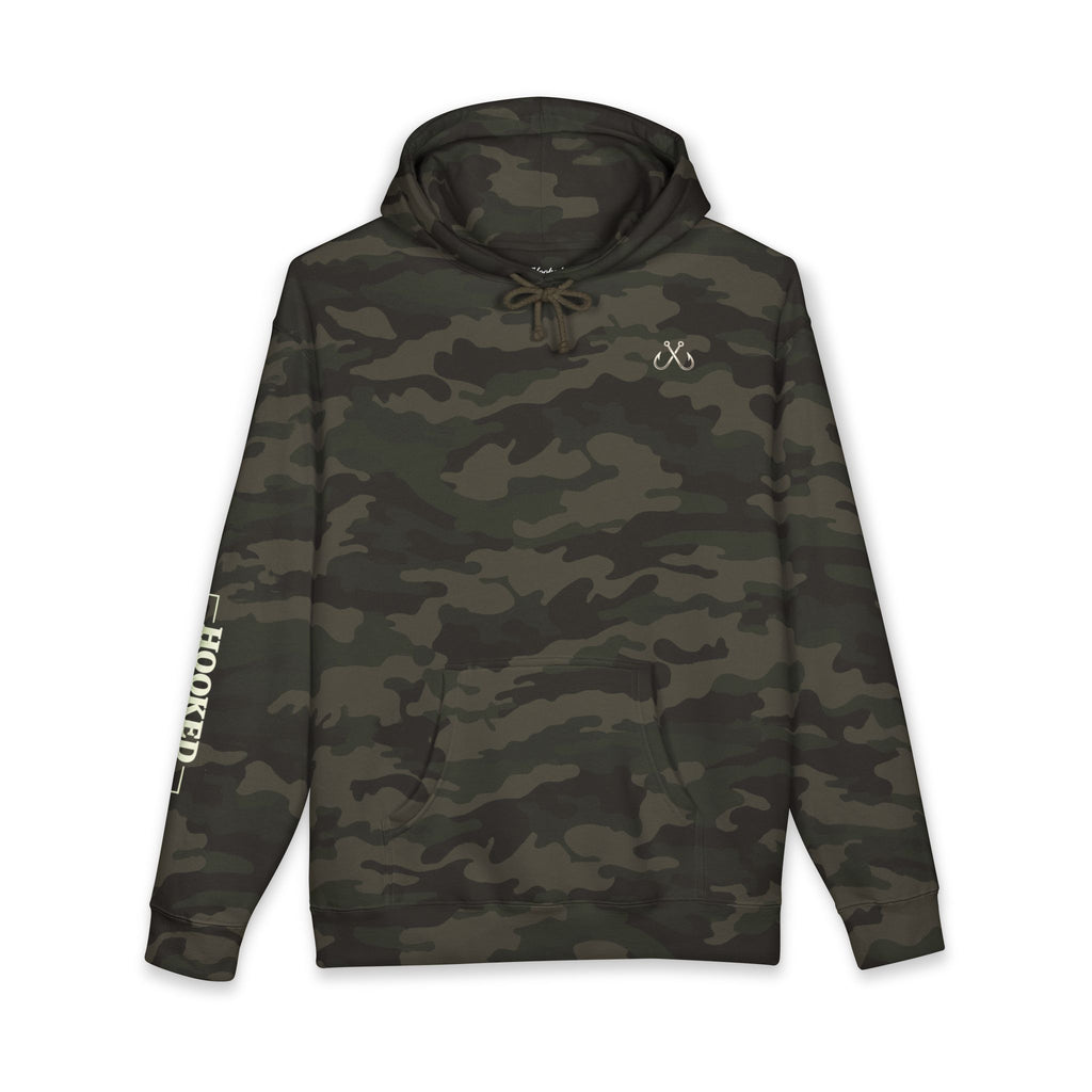 Sea Otter & Sunset Hoodie Hooked Horizon Co. — Minimal Fishing Back Graphic Hoodie, Multiple Color Variations