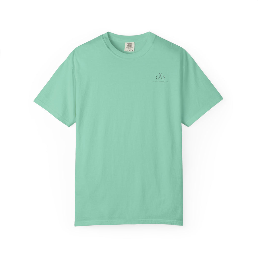 Deep Drift Fishing T-Shirt - Green & Blue Fishing Tee for Angler Lovers, Hammer Head Shark, Ocean Tee
