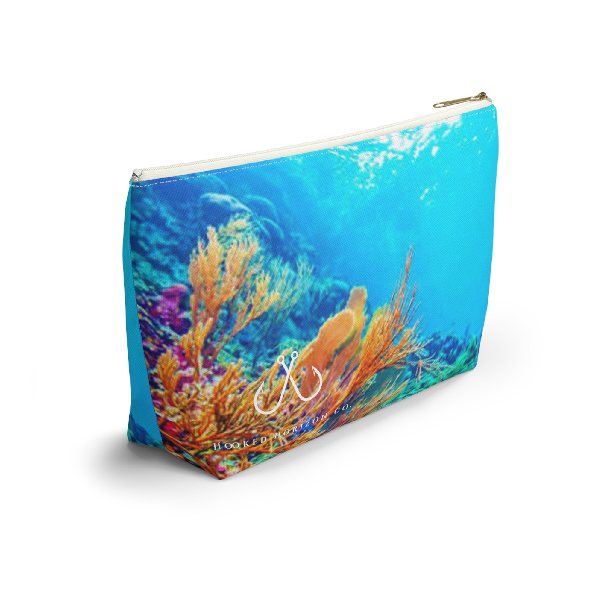 Coral Vibrant Gradient Accessory Pouch | Makeup Bag, Travel Organizer, Gift for Her, Beach Essentials, Stylish Storage