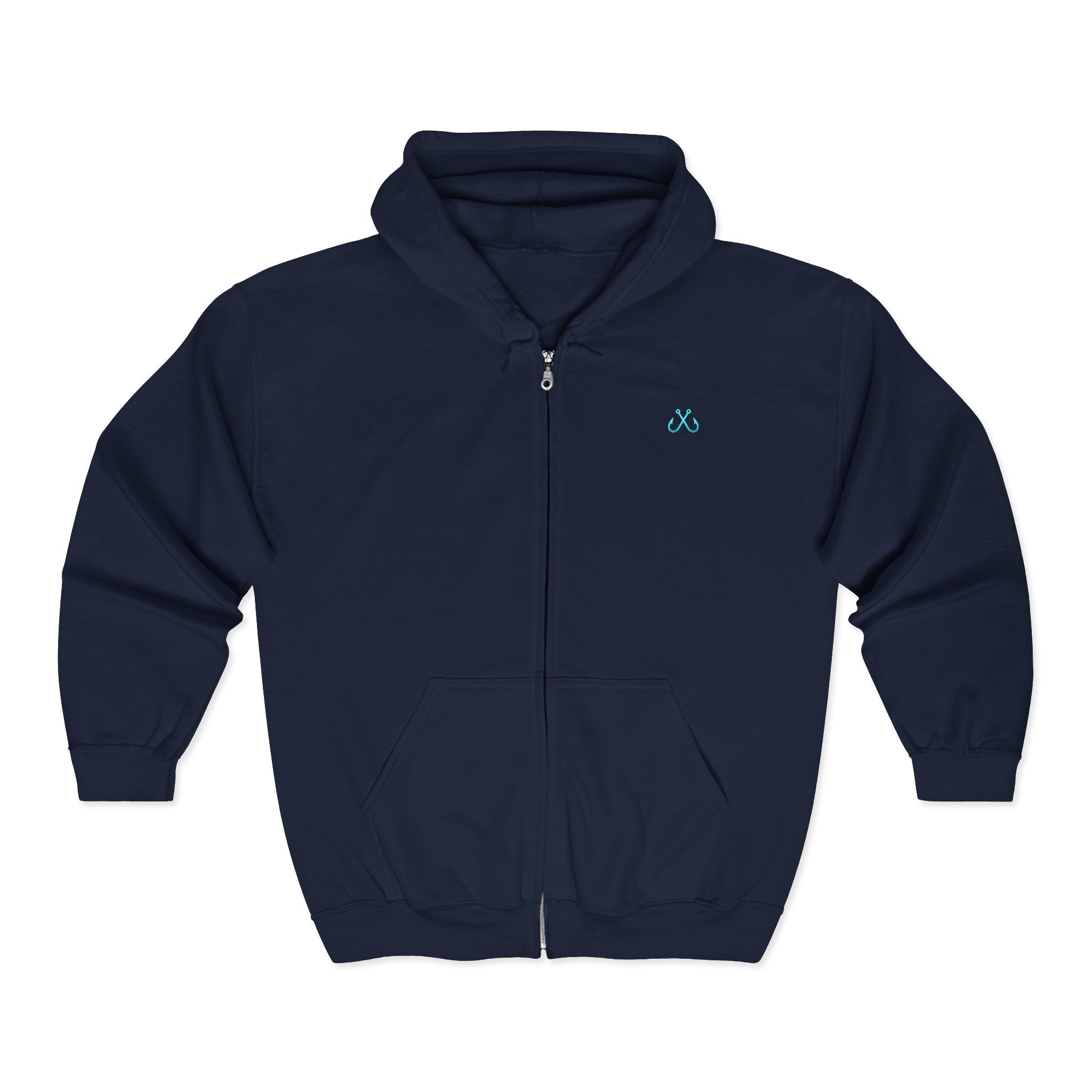 Hooked Horizon Co. Sunset & Palm Tree 90s Inspired Vacation Zip Hoodie - Tropical Palm Sunset Fishing Hoodie,  Multiple Color Variations