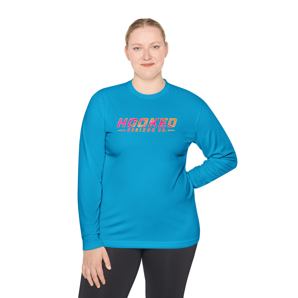 Moisture Wicking Classic Logo Tee In Pink—Horizon Co. Anchors Long Sleeve Tee — Lightweight Fishing Shirt