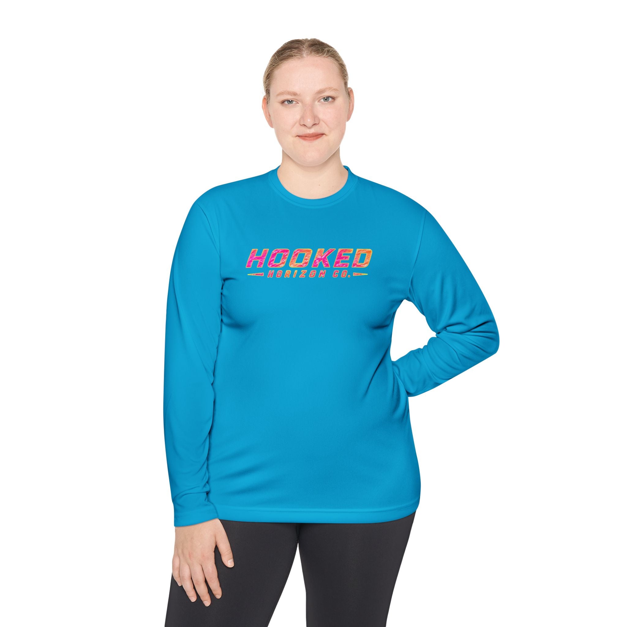 Moisture Wicking Classic Logo Tee In Pink—Horizon Co. Anchors Long Sleeve Tee — Lightweight Fishing Shirt