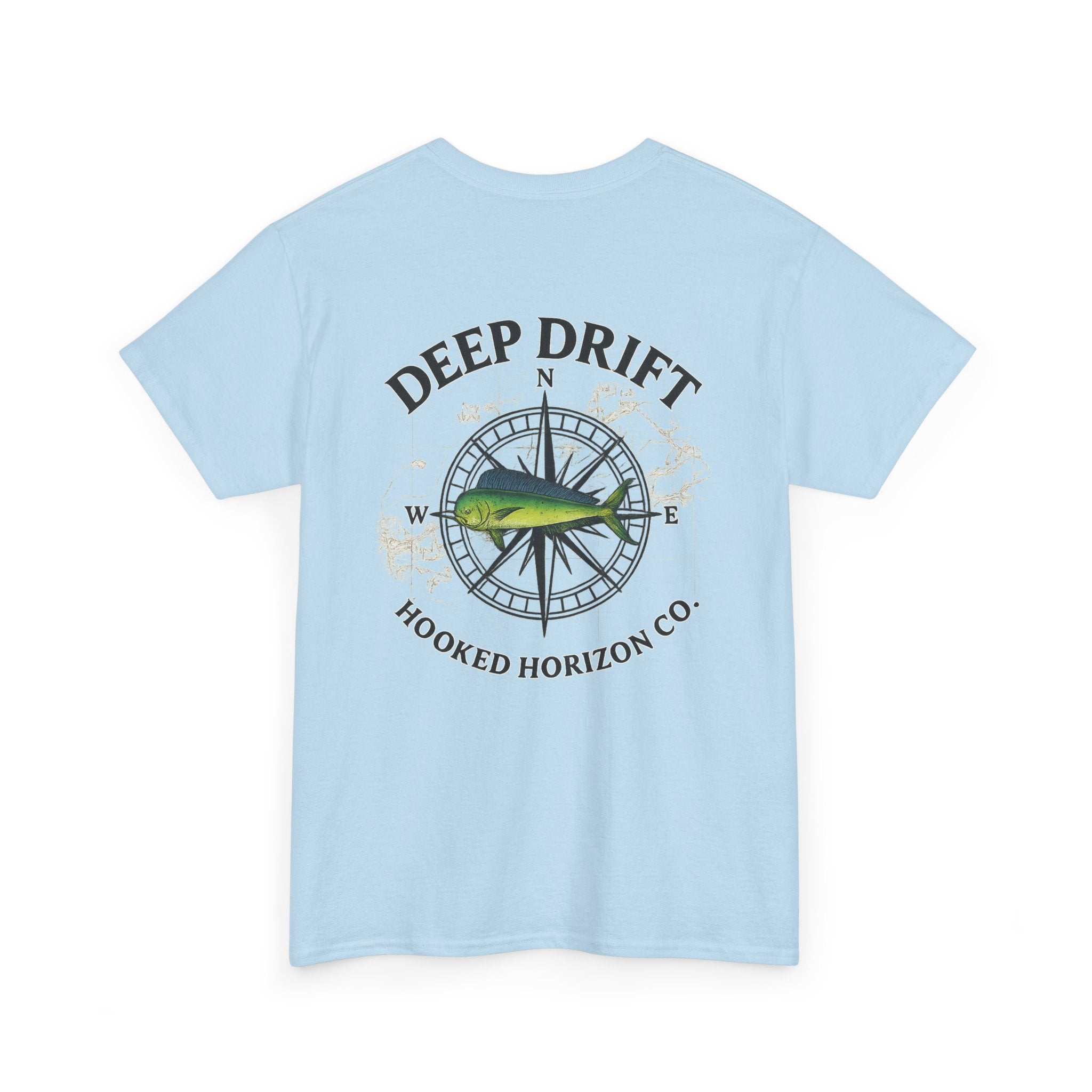 Compass Fishing T‑Shirt — "Deep Drift" Compass Design by Hooked Horizon Co.