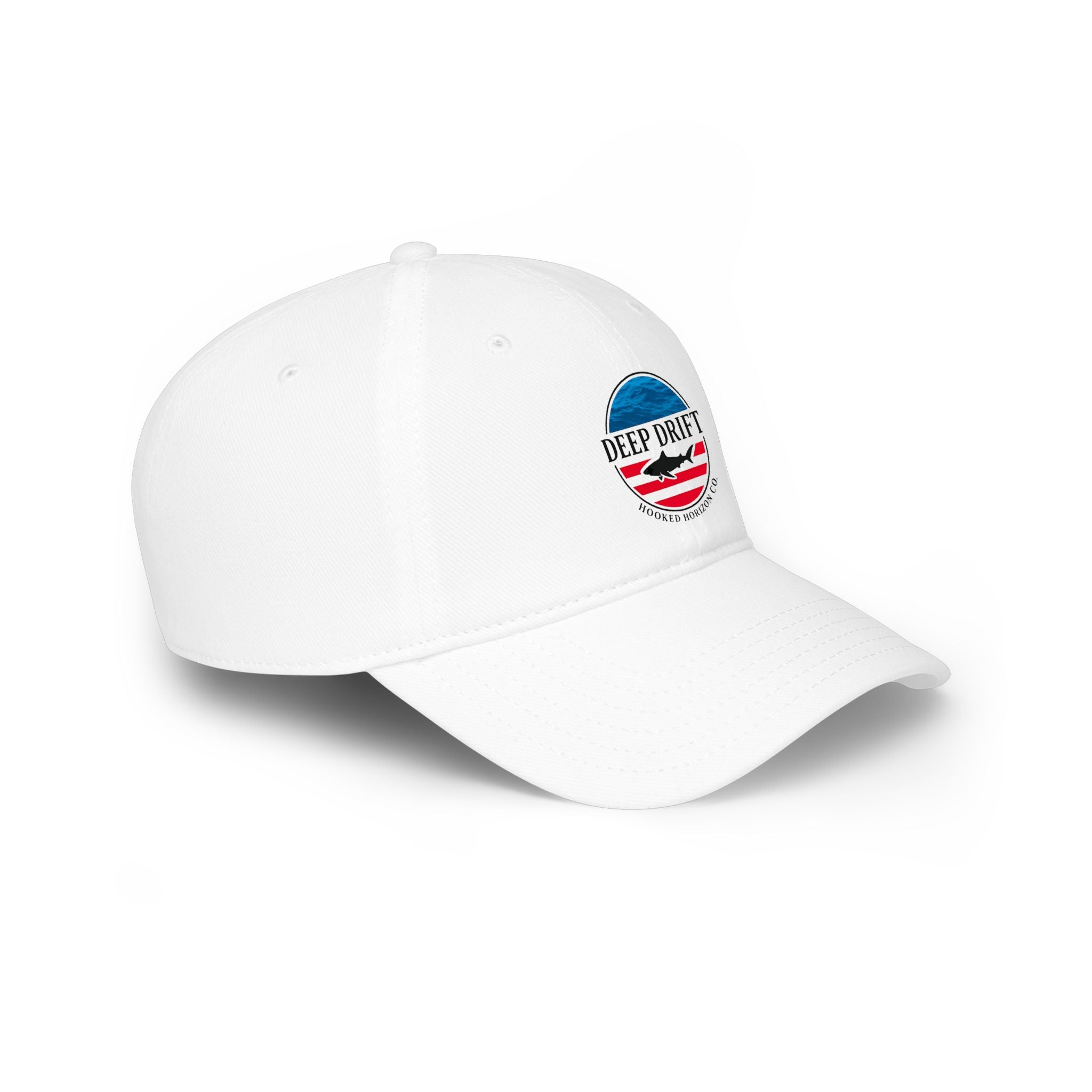 Deep Drift American Flag Patch Baseball Cap — Vintage Ocean Americana Low-Profile Hat, Multiple Color Variations
