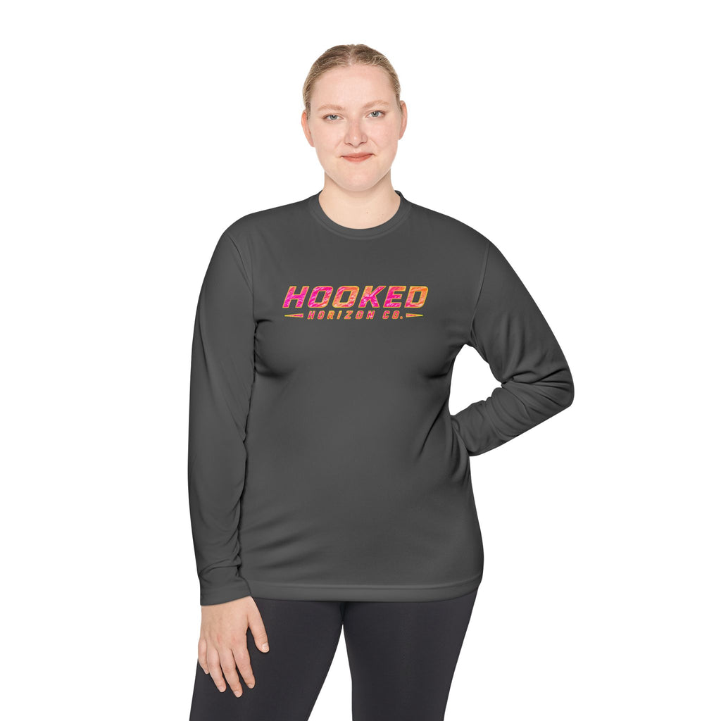 Moisture Wicking Classic Logo Tee In Pink—Horizon Co. Anchors Long Sleeve Tee — Lightweight Fishing Shirt