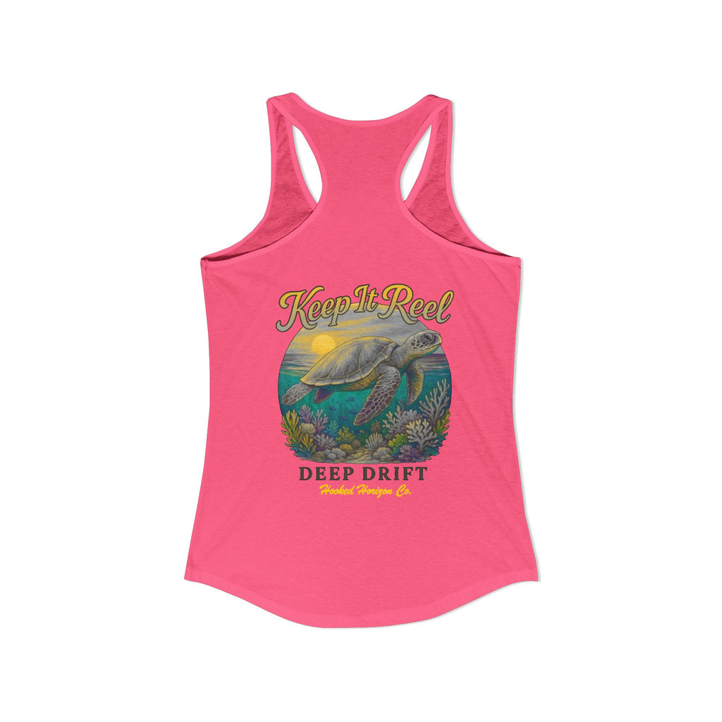 Turtle " Keep It Reel" Deep Drift– Hooked Horizon Co. Gifts for Ocean Lovers, Nautical Fashion, Everyday Comfort, Perfect Gift for Her