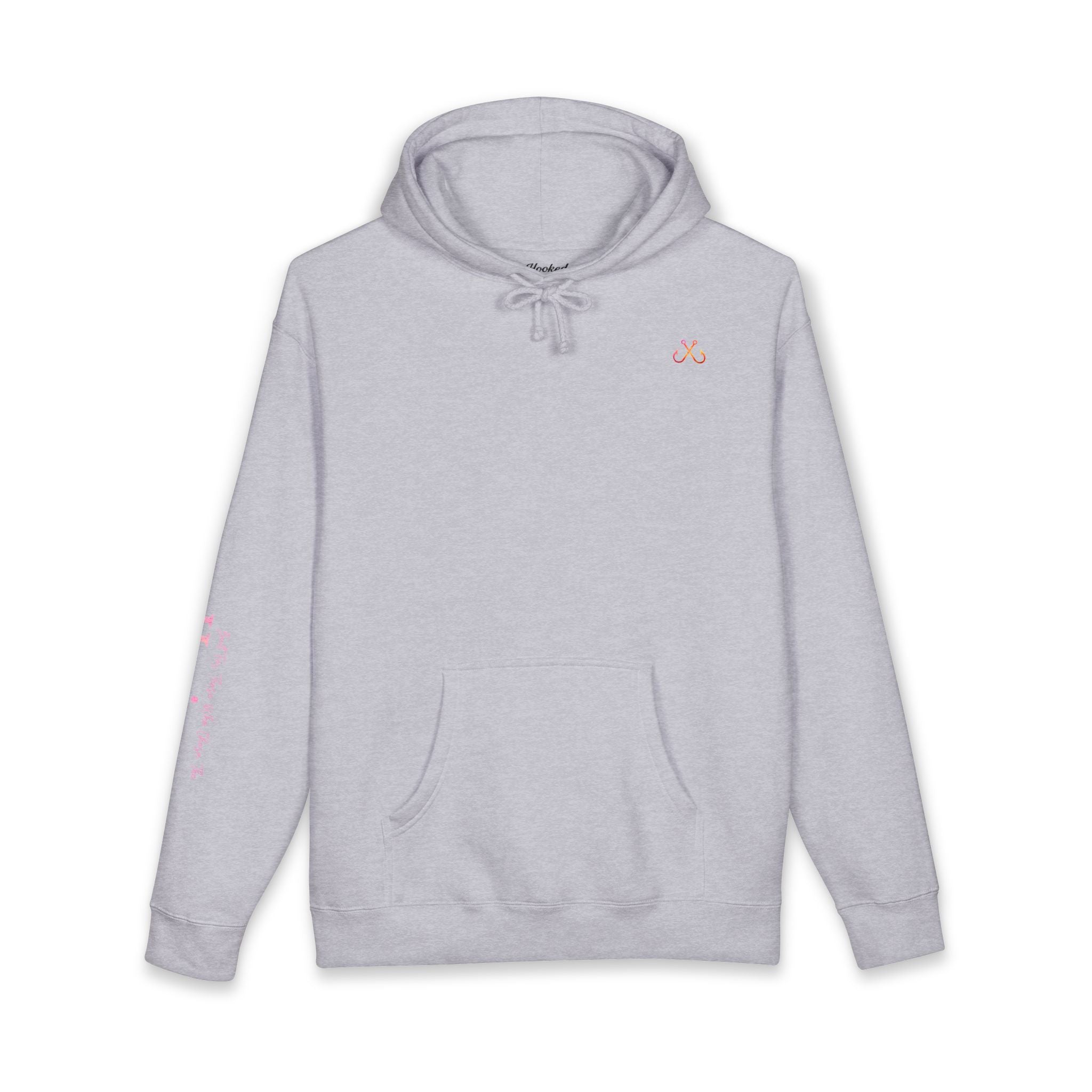 Pink & Orange Chasing Legends Not Trends Hoodie Hooked Horizon Co. — Minimal Skeletal Fish Back Graphic Hoodie, Multiple Color Variations