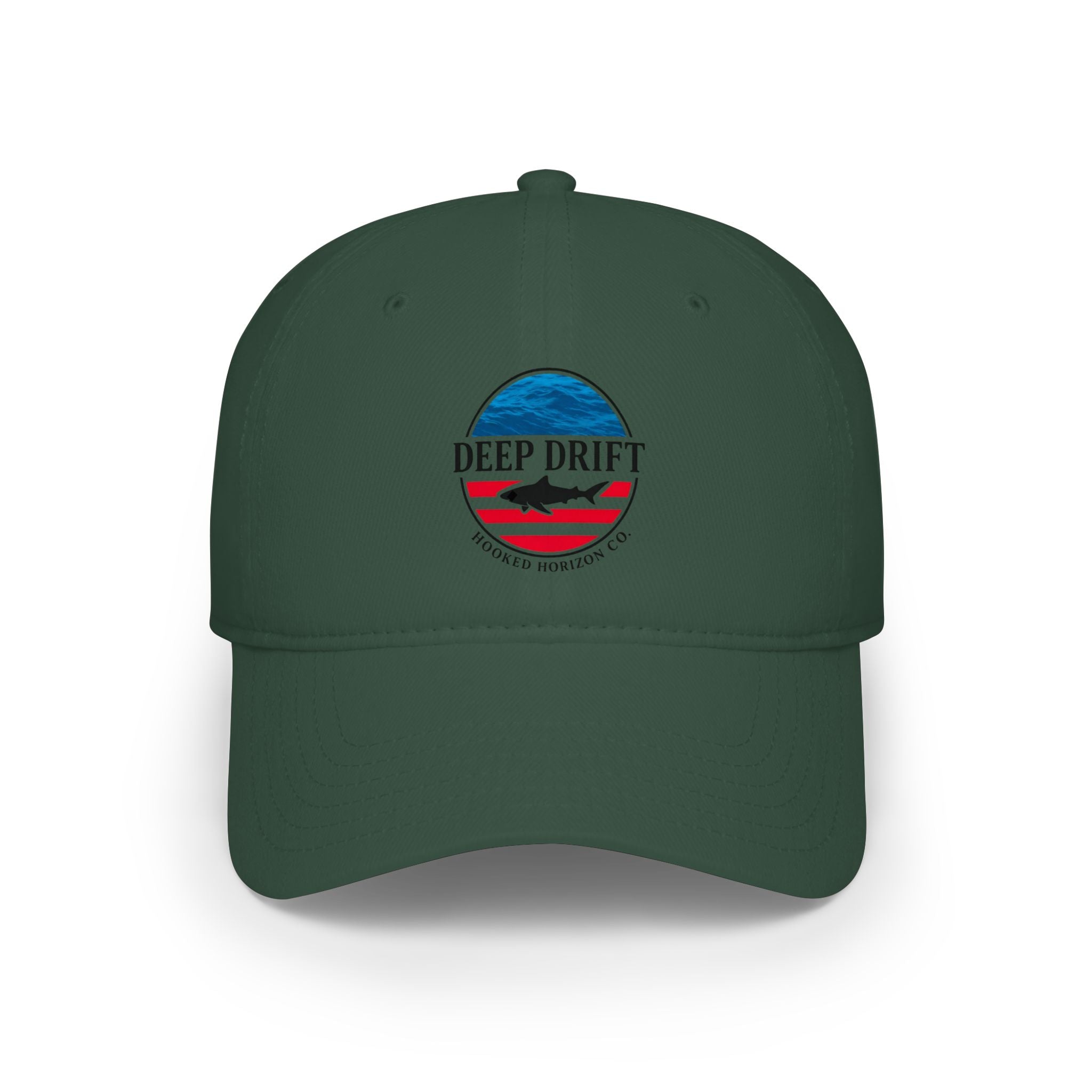 Deep Drift American Flag Patch Baseball Cap — Vintage Ocean Americana Low-Profile Hat, Multiple Color Variations