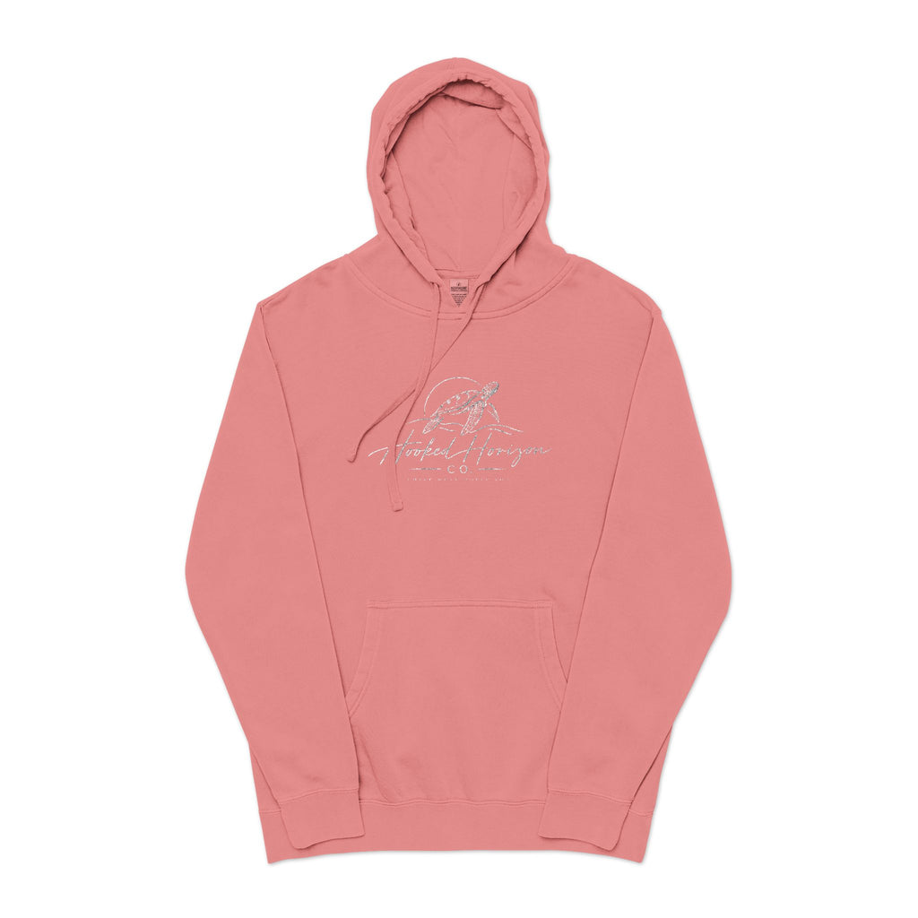 Turtle Hooked Horizon Co – " Chase What Moves You "Unisex Pigment-Dyed Hoodie