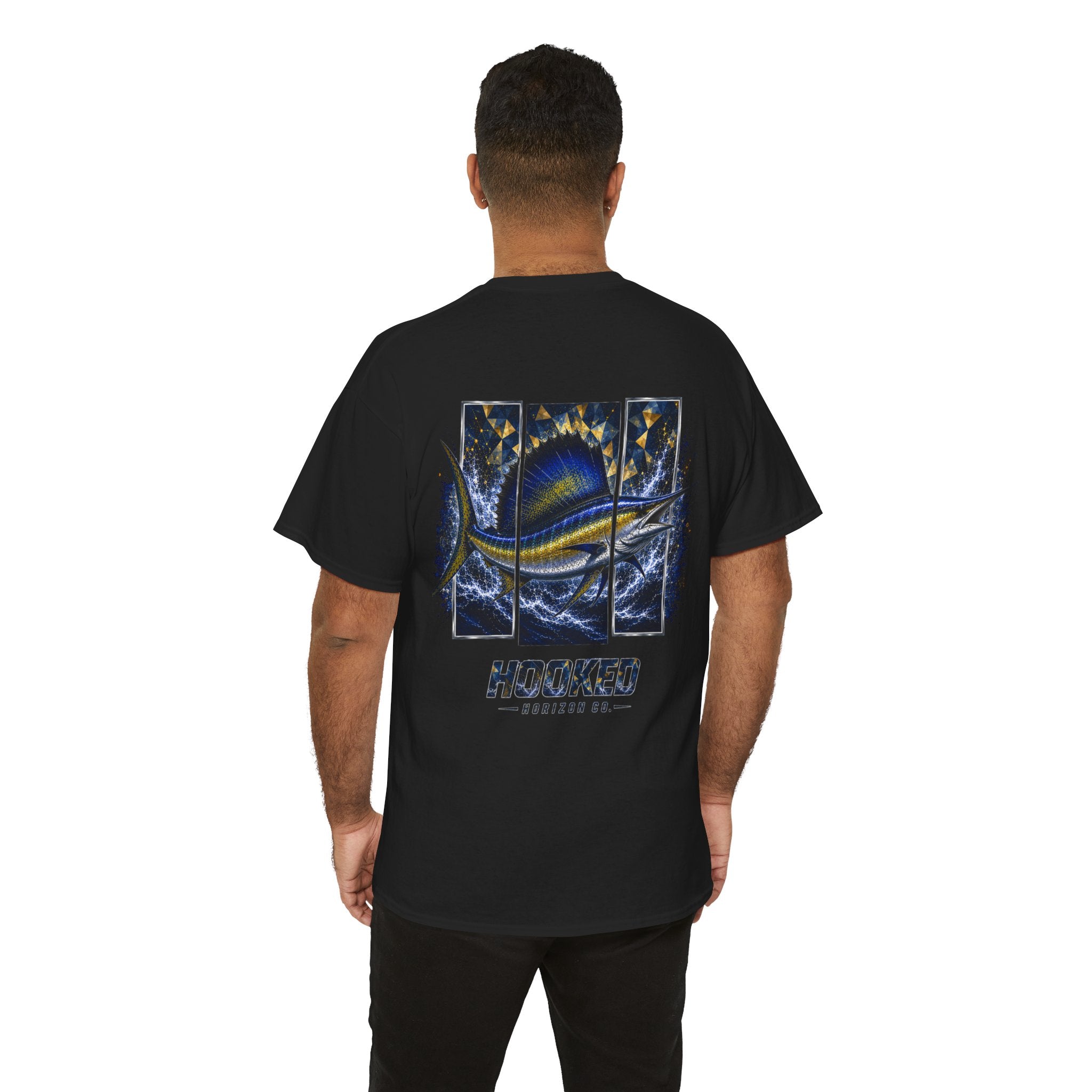 Sail Fish Hooked Horizon Co Tee—Ocean Graphic Tee — "Beloved" Ray Design