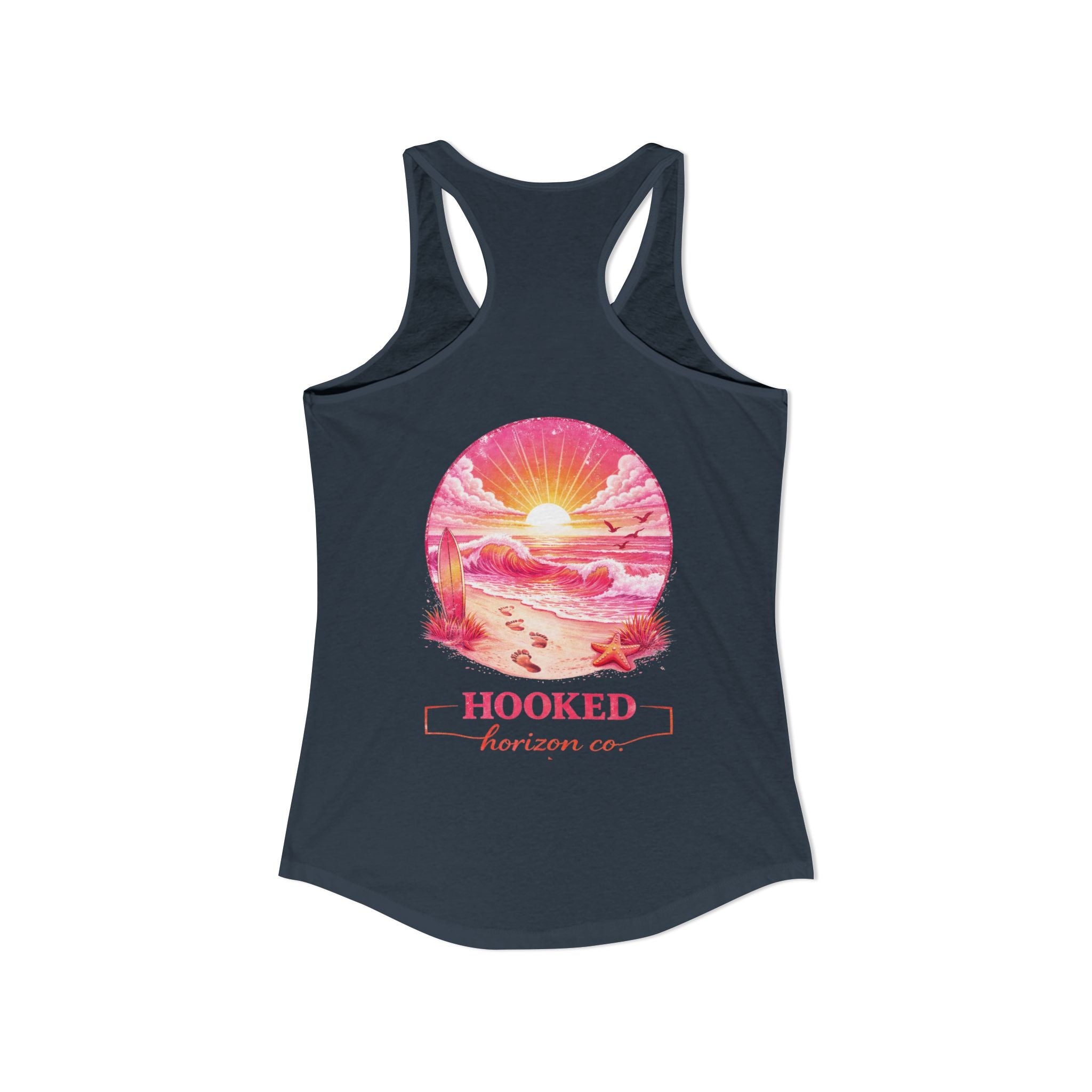 Pink Sunset Hooked Horizon Co. Tank– Gifts for Ocean Lovers, Nautical Fashion, Everyday Comfort, Perfect Gift for Her