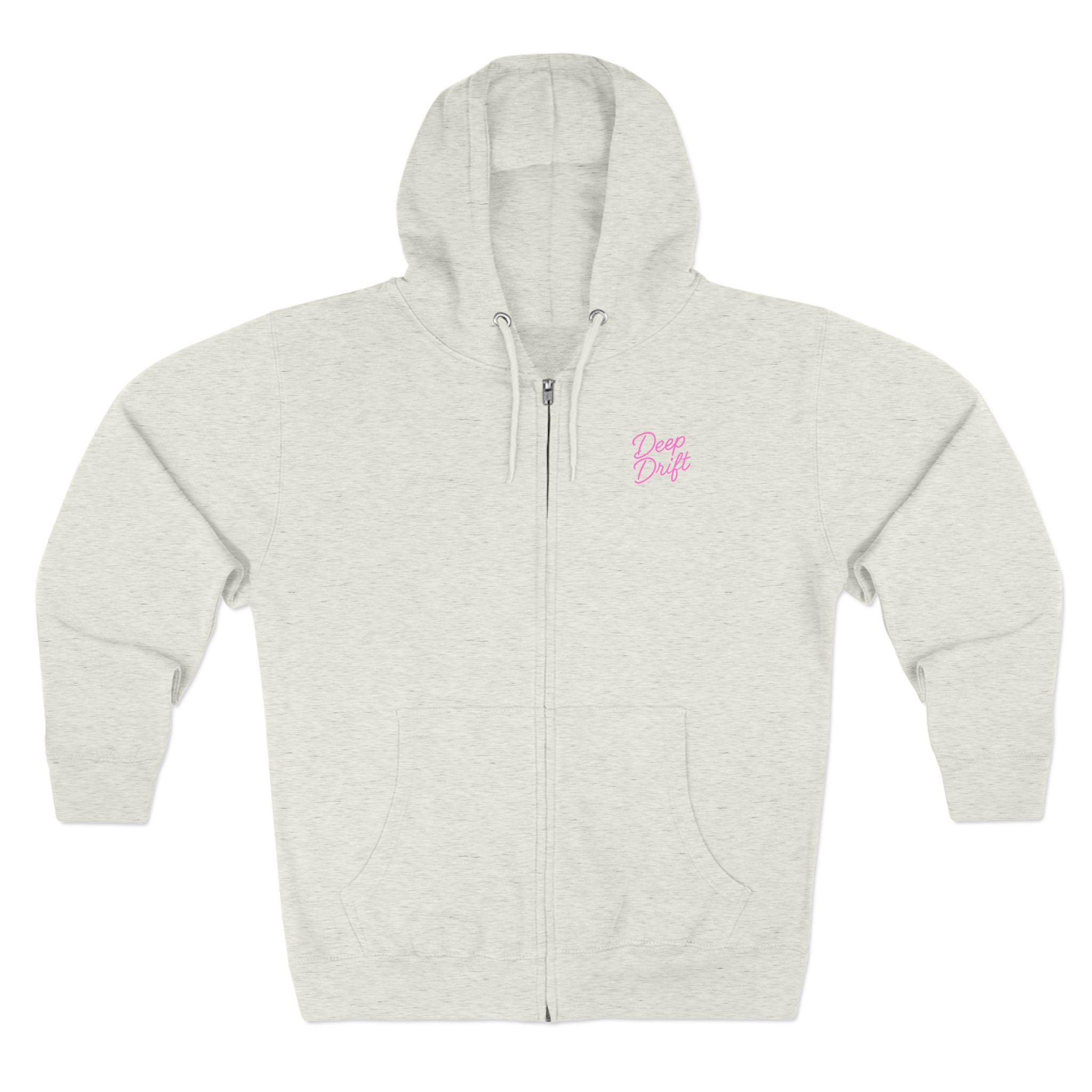 Neon Deep Drift Coral & Turtle Hooked Horizon Co. Unisex Zip Hoodie for Ocean Lovers, Nautical Fashion, Cool Weather Gear, Everyday Comfort, Perfect Gift