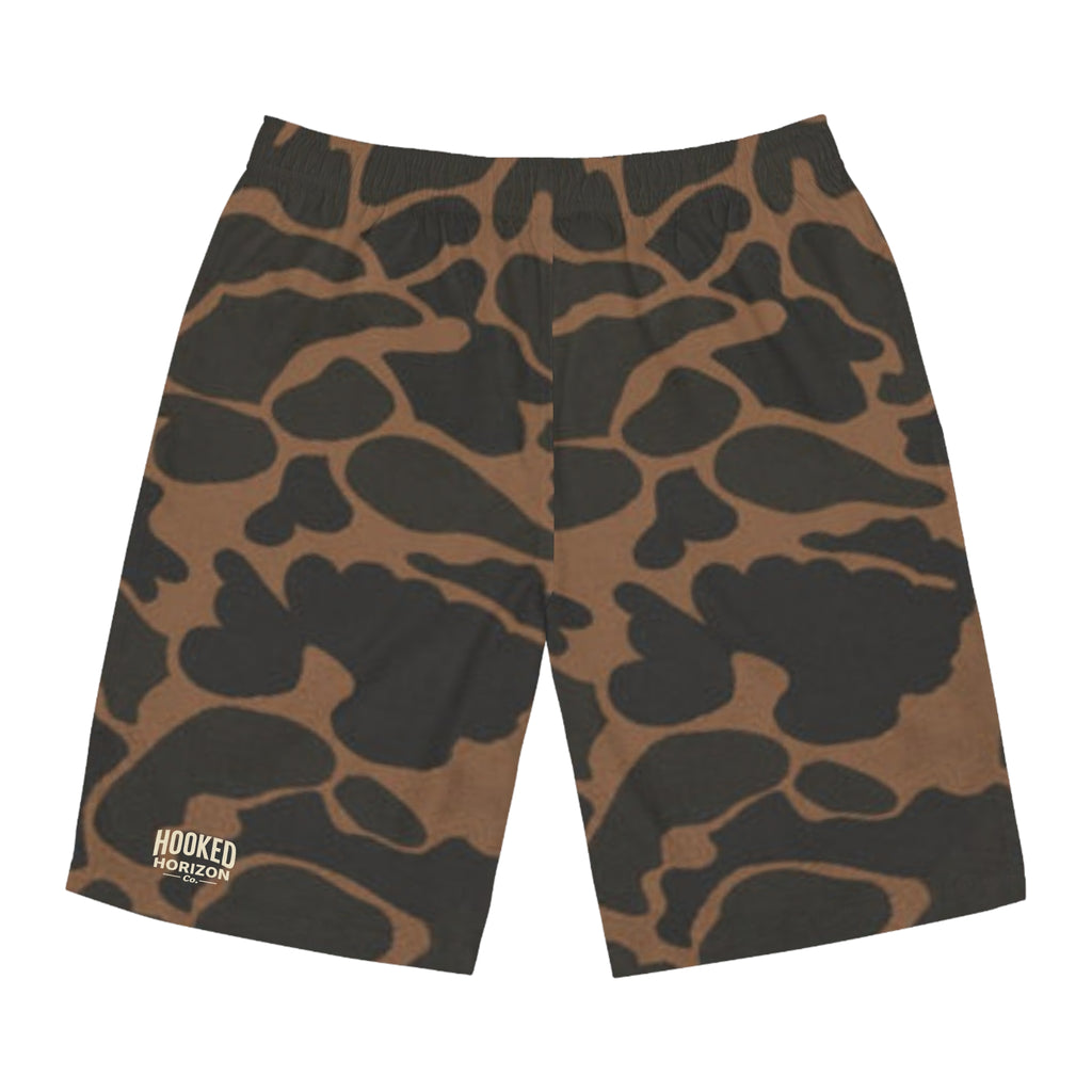 Duck Camo-Inspired Board Shorts, Swimwear for Beach Days, Summer Vacations, Pool Parties, Surfing Attire, Water Sports