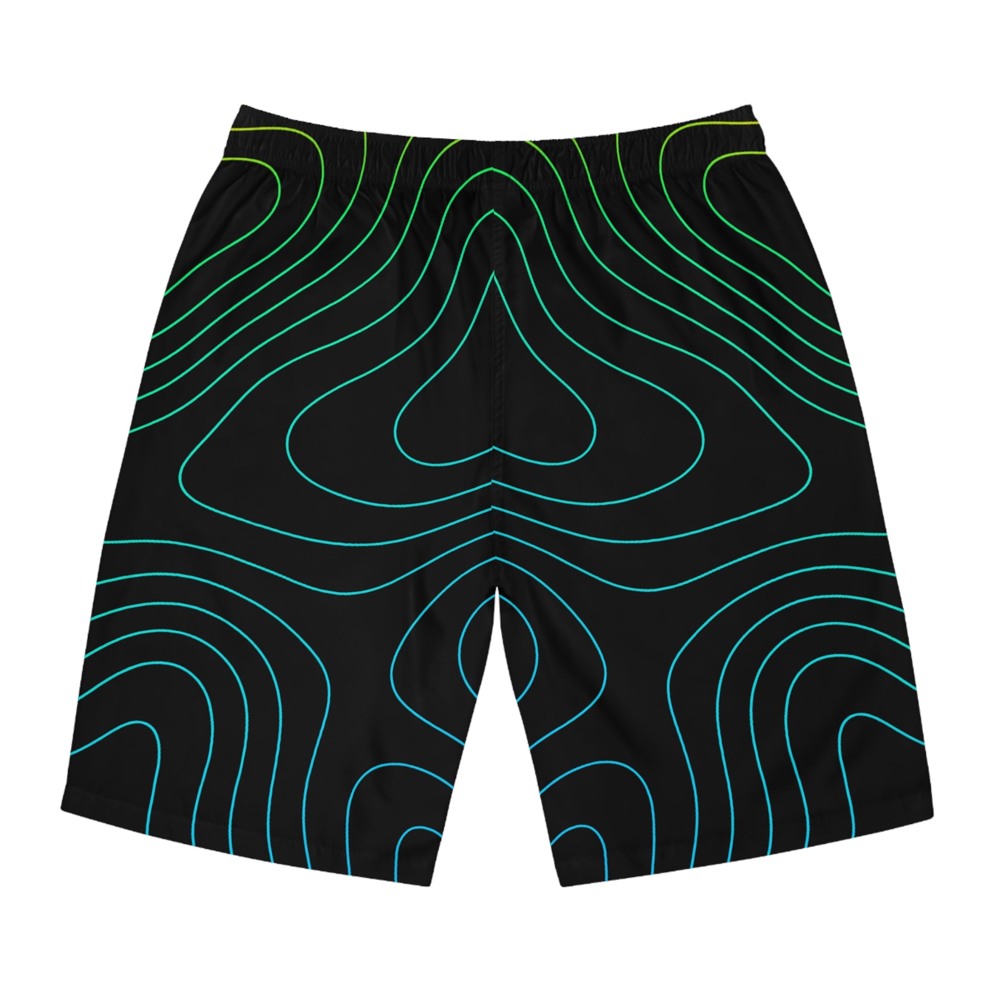 Topography Wave Men's Ocean-Inspired Board Shorts, Swimwear for Beach Days, Summer Vacations, Pool Parties, Surfing Attire, Water Sports
