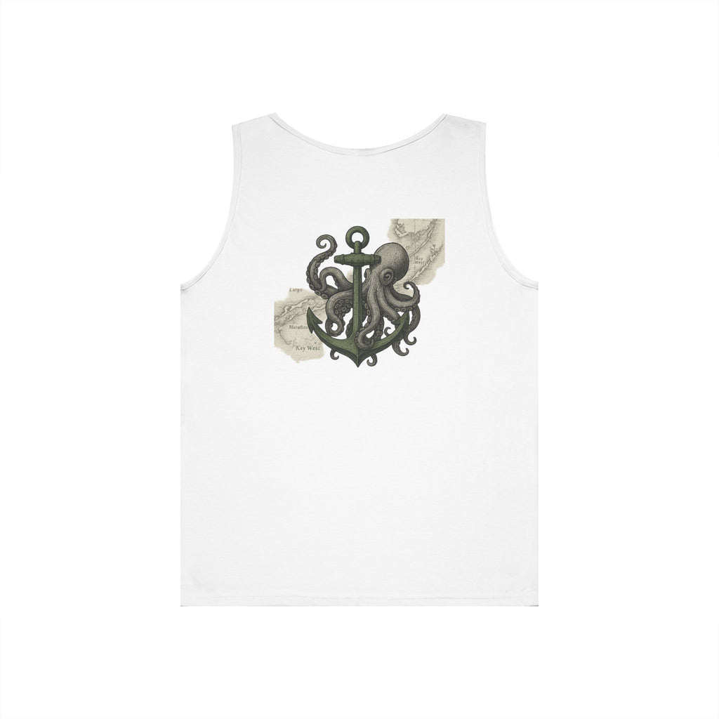 Octopus & Anchor Deep Drift Octopus Graphic Tank Top, Summer Beach Wear, Unisex Tank, Gift for Ocean Lovers, Nautical Tees, Camping Apparel