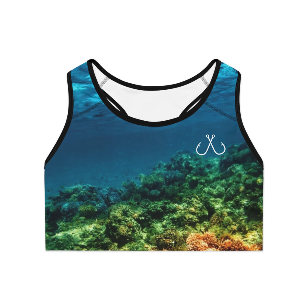 Coral Reel Deep Drift Hooked Horizon Co. Stylish Sports Bra for Active Women, Workout Top, Gym Essential, Fitness Apparel, Athleisure Wear, Yoga Gear