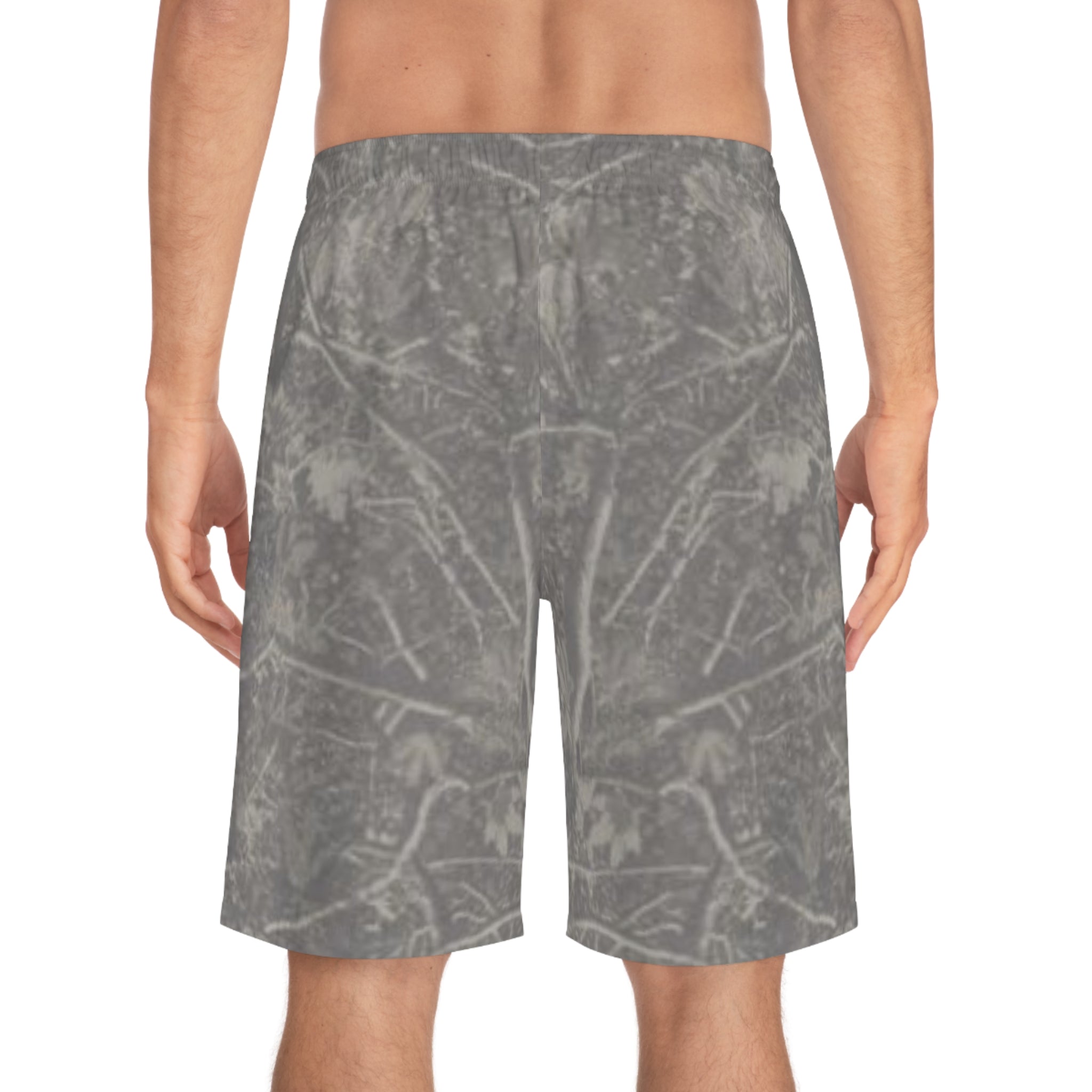 Grey Camo-Inspired Board Shorts, Swimwear for Beach Days, Summer Vacations, Pool Parties, Surfing Attire, Water Sports