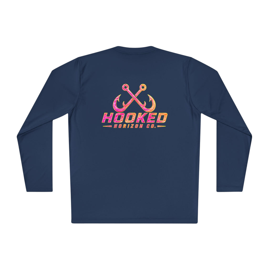 Moisture Wicking Classic Logo Tee In Pink—Horizon Co. Anchors Long Sleeve Tee — Lightweight Fishing Shirt