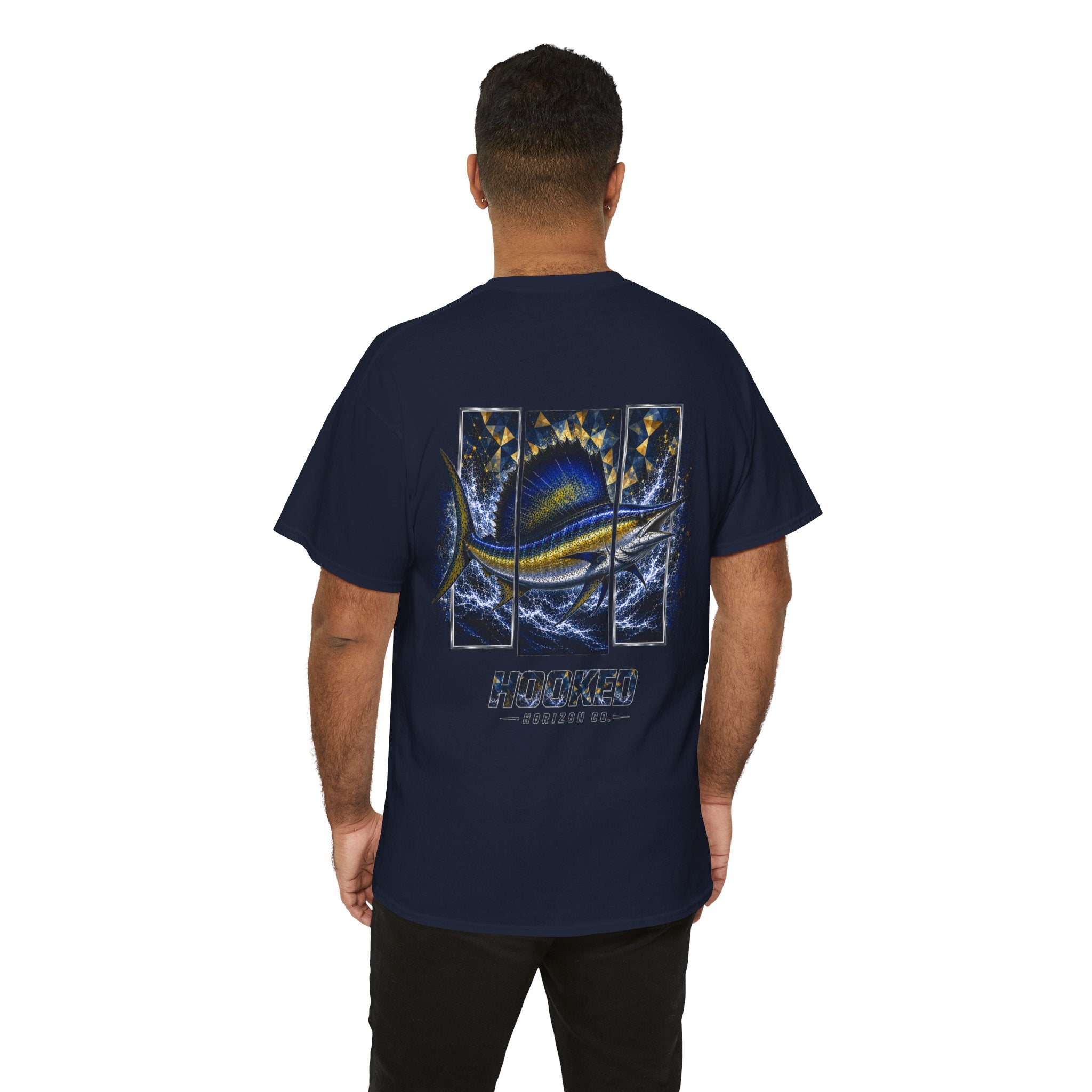 Sail Fish Hooked Horizon Co Tee—Ocean Graphic Tee — "Beloved" Ray Design