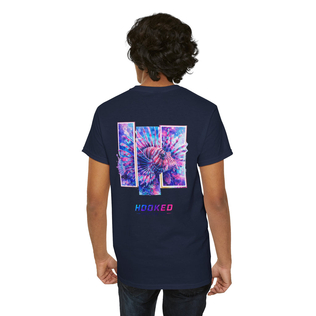 Lion Fish Hooked Horizon Co Tee—Ocean Graphic Tee — "Beloved" Ray Design