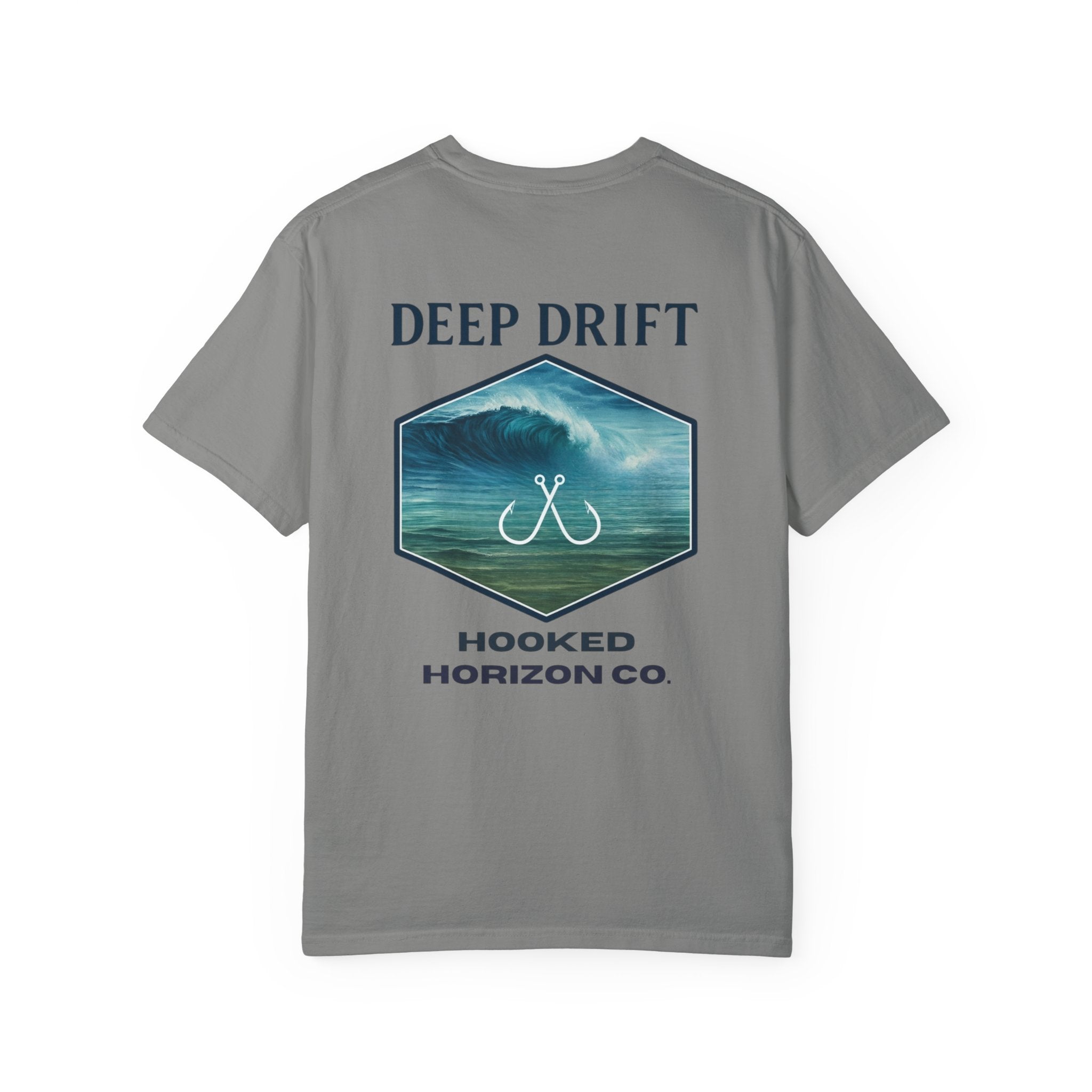 Deep Drift Wave Break Fishing T-Shirt - Ocean-inspired Fishing Tee for Angler Lovers, Hooked Horizon Co. Tee