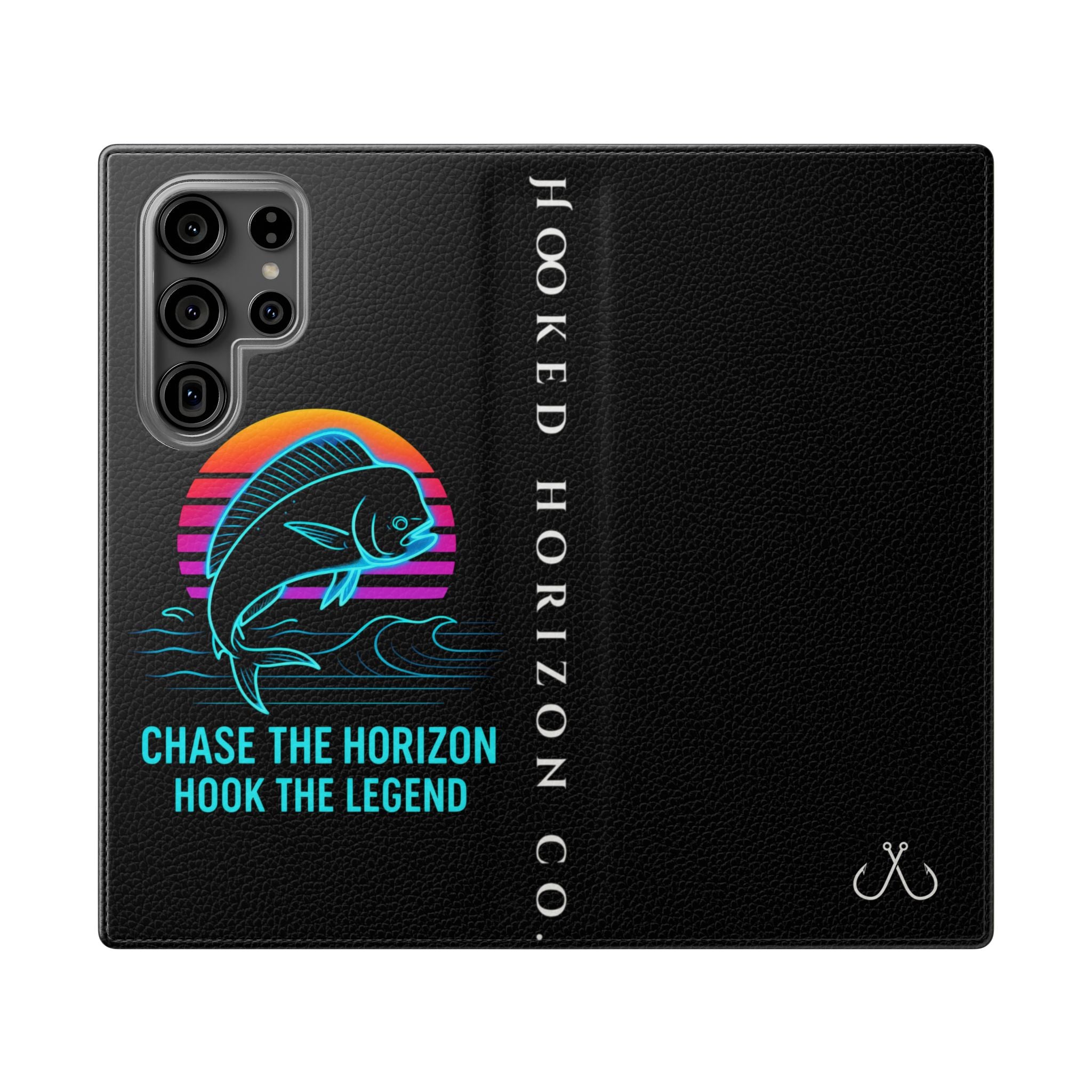 Mahi Mahi Flip Phone Case — Turquoise Water Pattern Wallet Cover