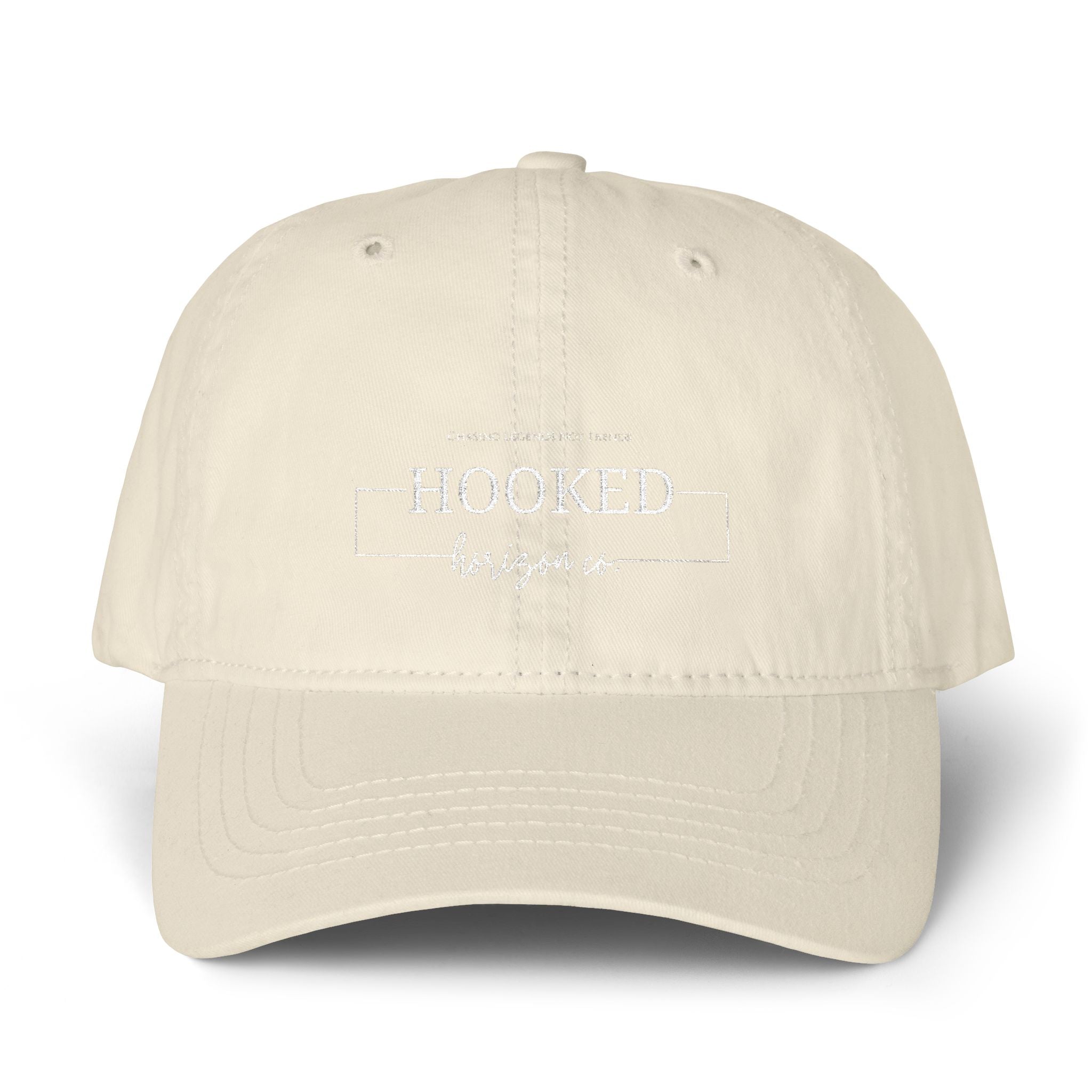 Chasing Legends Not Trends — Hooked Horizon Co. Women's Pigment-Dyed Cap with Fashion Undervisor (Embroidery), Multiple Color/ Lining Variations