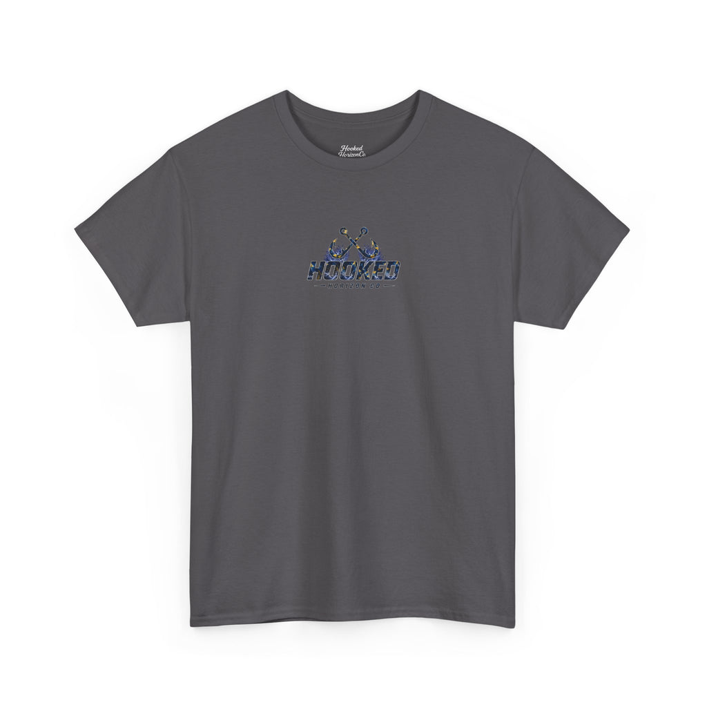 Sail Fish Hooked Horizon Co Tee—Ocean Graphic Tee — "Beloved" Ray Design