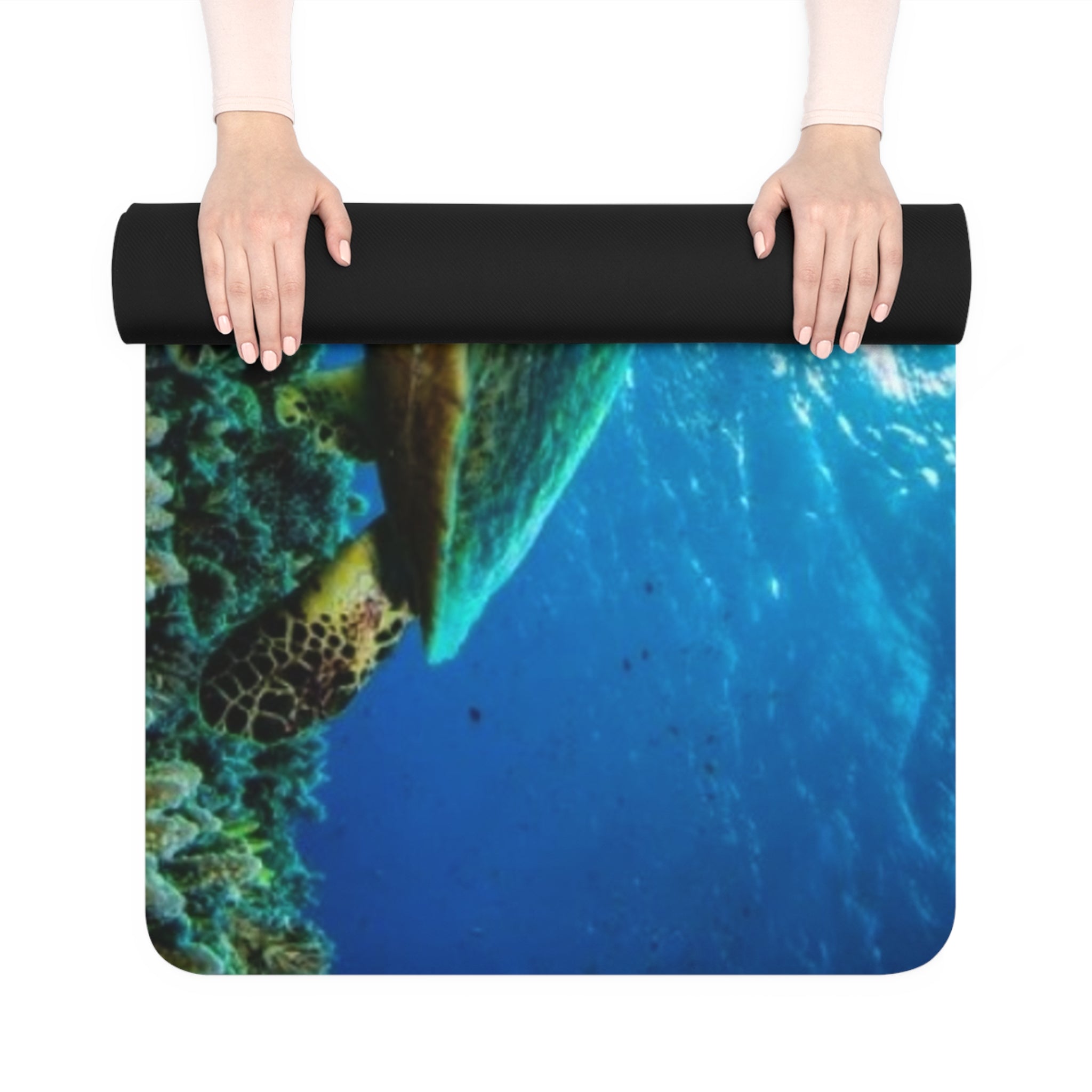 Trutle Ocean-Inspired Rubber Yoga Mat for Mindfulness, Fitness, Eco-Friendly Exercise, Home Workouts, Gift for Yogis