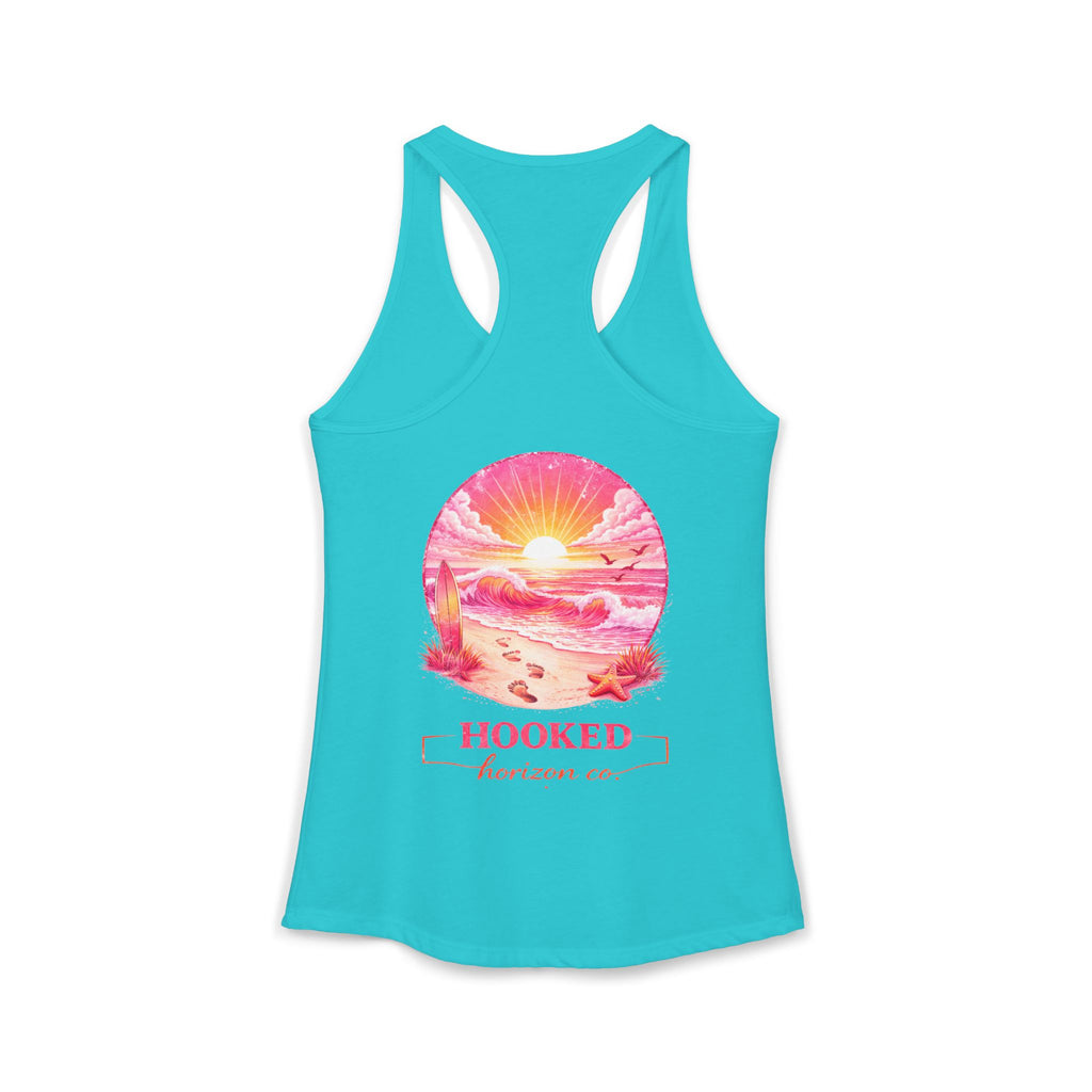 Pink Sunset Hooked Horizon Co. Tank– Gifts for Ocean Lovers, Nautical Fashion, Everyday Comfort, Perfect Gift for Her