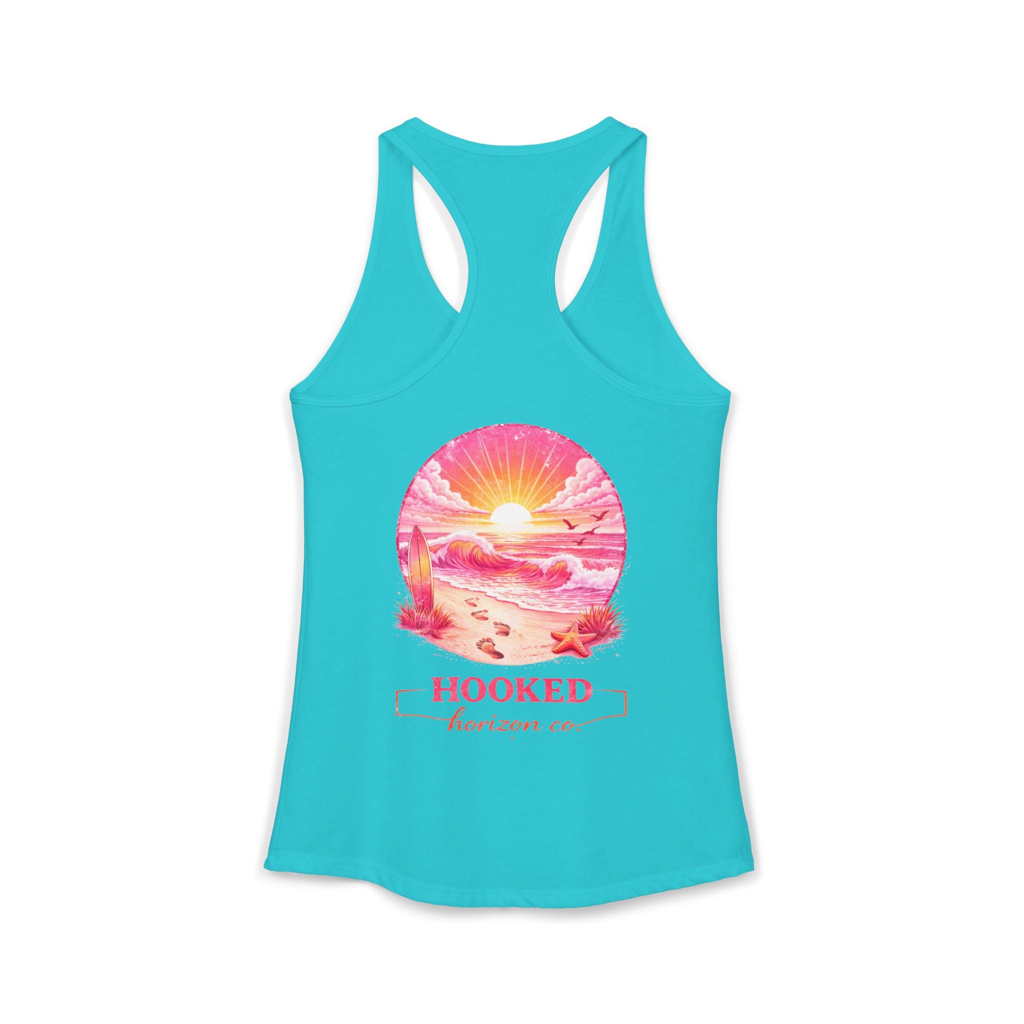 Pink Sunset Hooked Horizon Co. Tank– Gifts for Ocean Lovers, Nautical Fashion, Everyday Comfort, Perfect Gift for Her