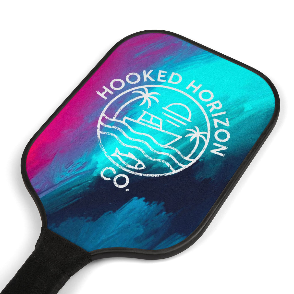 Blue & Pink Abstract — Hooked Horizon Co. Pickleball Kit