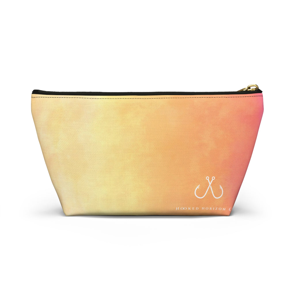 Pink To Orange Ombre Vibrant Gradient Accessory Pouch | Makeup Bag, Travel Organizer, Gift for Her, Beach Essentials, Stylish Storage