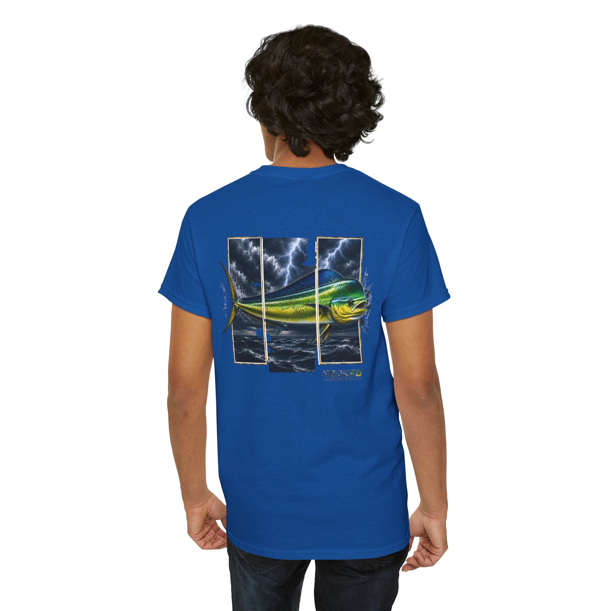 Mahi Mahi Hooked Horizon Co Tee—Ocean Graphic Tee — "Beloved" Ray Design