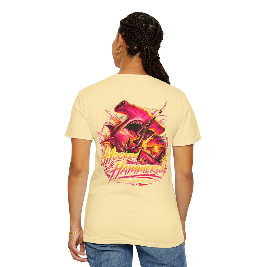 Hooked & Hammered Fishing T-shirt, Hooked Horizon Co, Angler Gifts, Shark Lovers