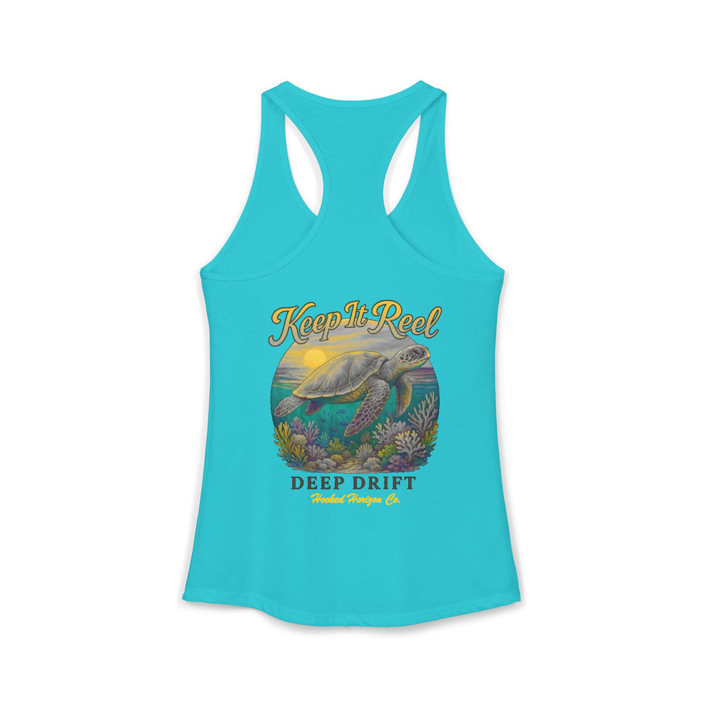 Turtle " Keep It Reel" Deep Drift– Hooked Horizon Co. Gifts for Ocean Lovers, Nautical Fashion, Everyday Comfort, Perfect Gift for Her