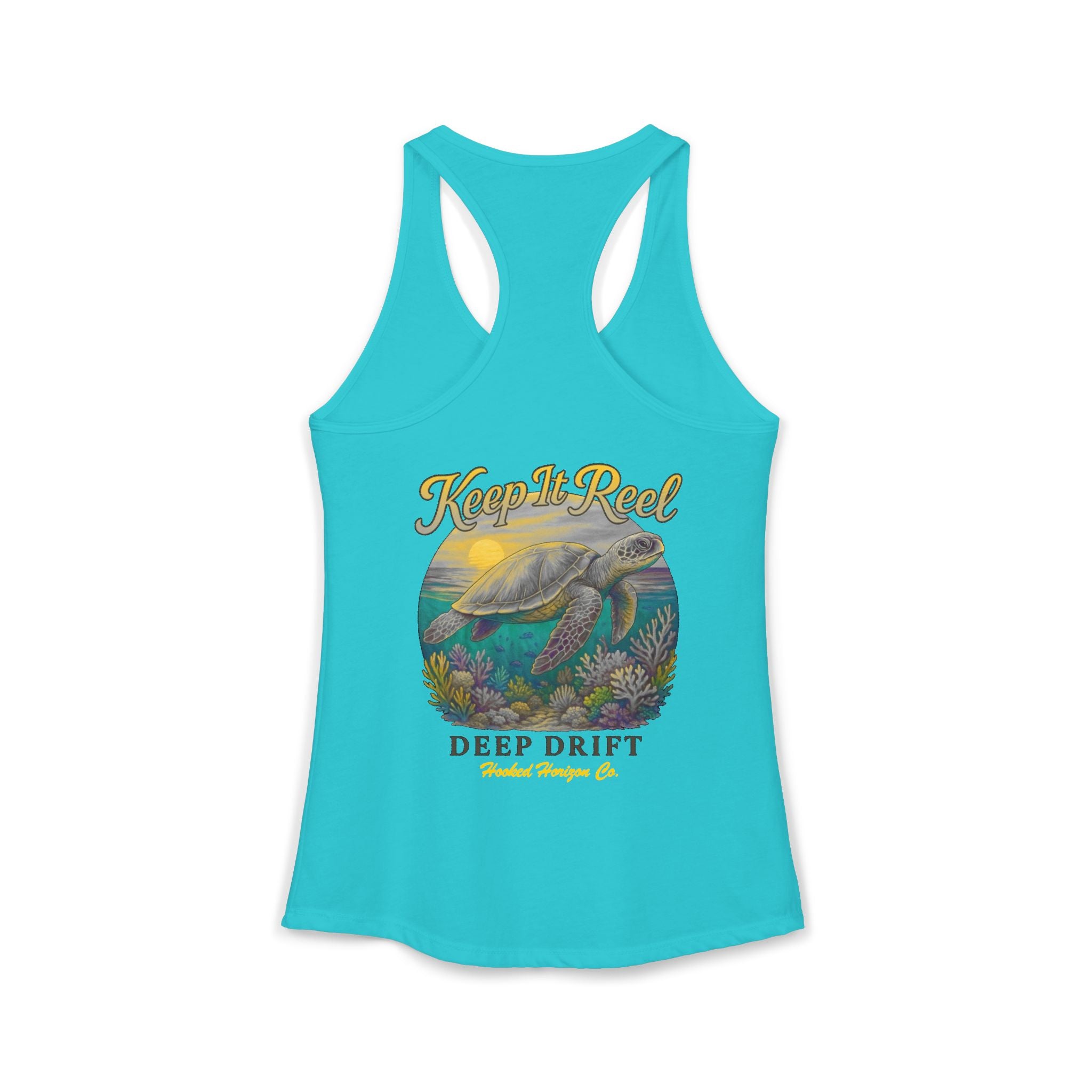 Turtle " Keep It Reel" Deep Drift– Hooked Horizon Co. Gifts for Ocean Lovers, Nautical Fashion, Everyday Comfort, Perfect Gift for Her