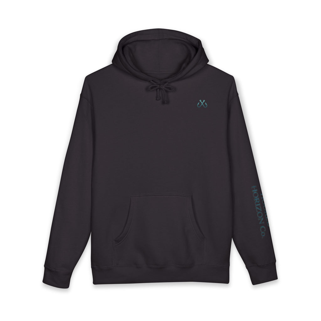 Manta Ray Hoodie Hooked Horizon Co. — Fishing Back Graphic Hoodie, Multiple Color Variations