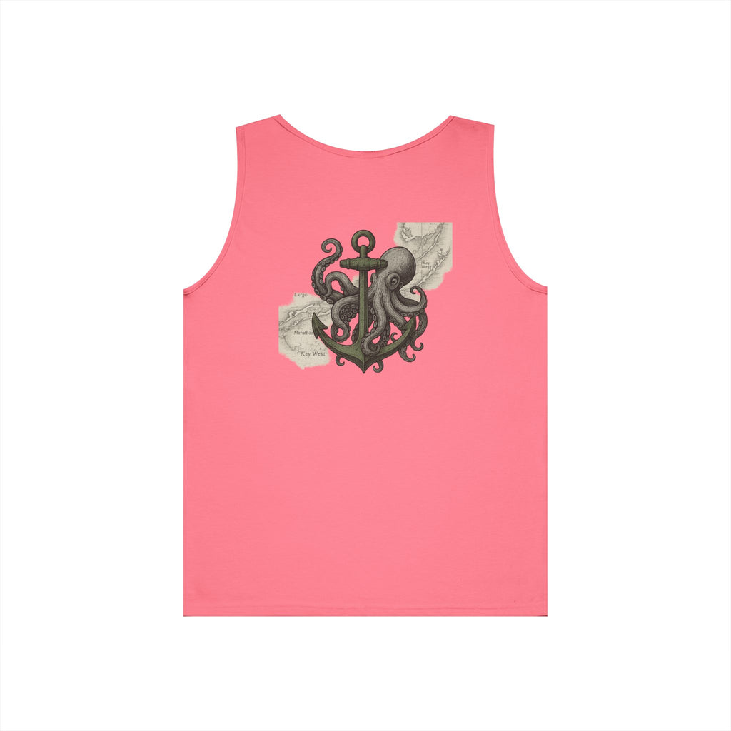 Octopus & Anchor Deep Drift Octopus Graphic Tank Top, Summer Beach Wear, Unisex Tank, Gift for Ocean Lovers, Nautical Tees, Camping Apparel