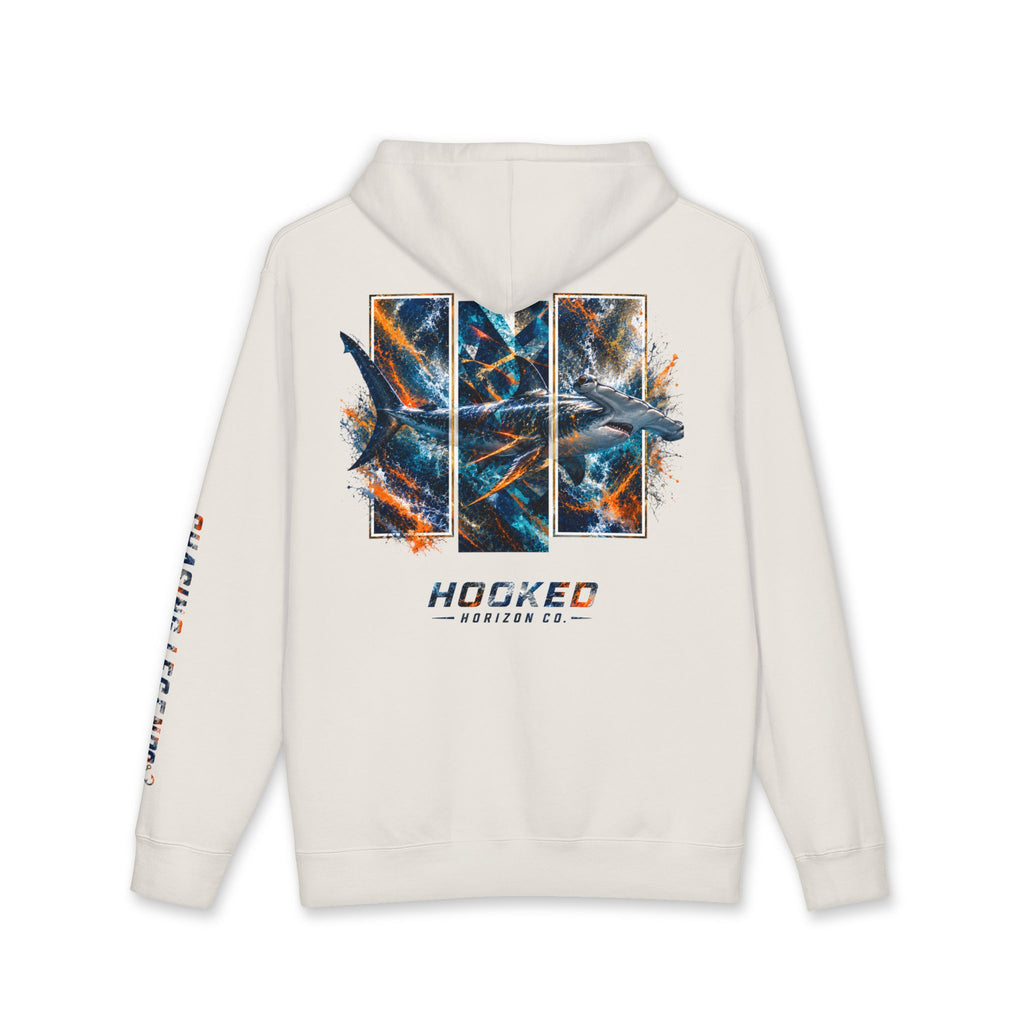 Hammer Head Hoodie Hooked Horizon Co. — Fishing Back Graphic Hoodie, Multiple Color Variations